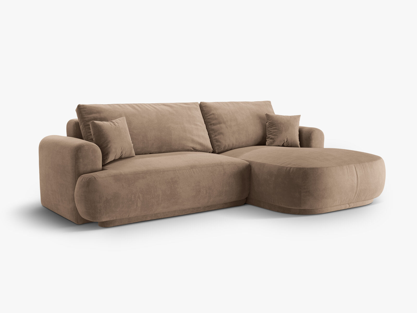 Micadoni Ella Ecksofa 5-Sitzer mit Schlaffunktion Rechts Samt Vogue Dunkelbeige