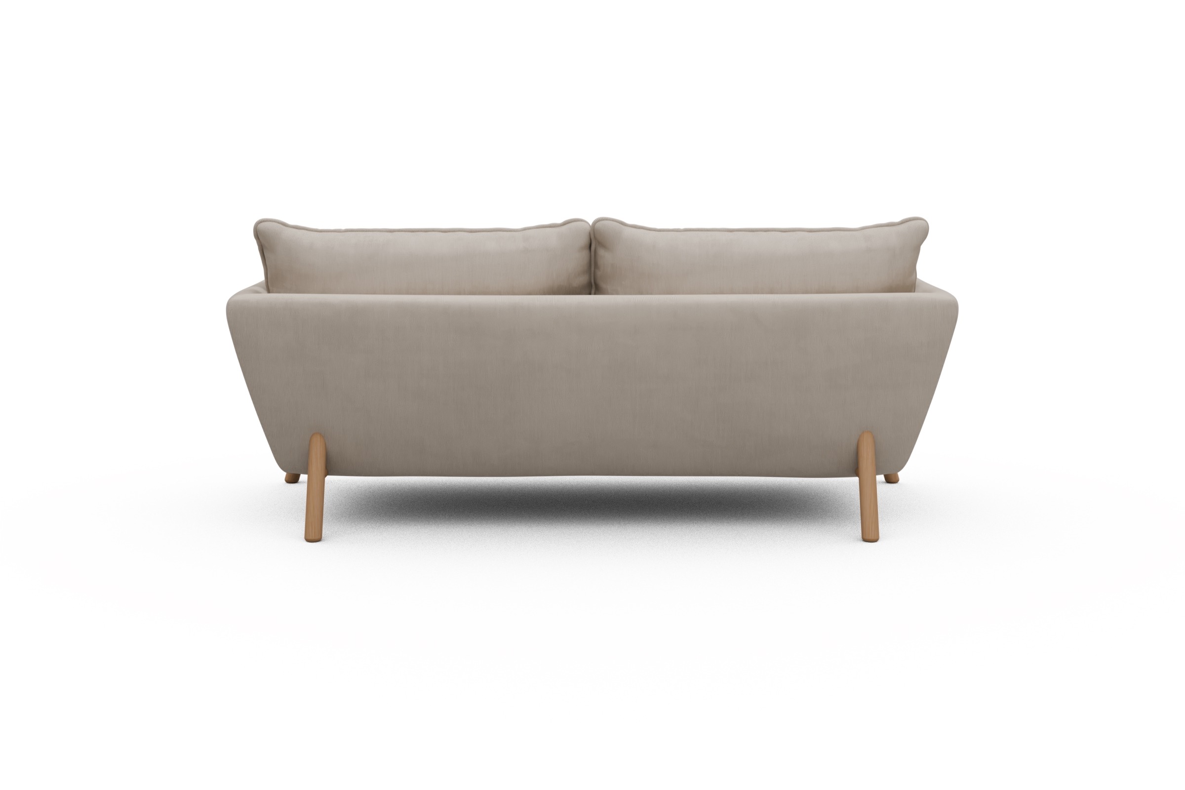 Sofa Emil PREMIUM 2-Sitzer Beinfarbe Eiche Natur Cordufine-Off-White