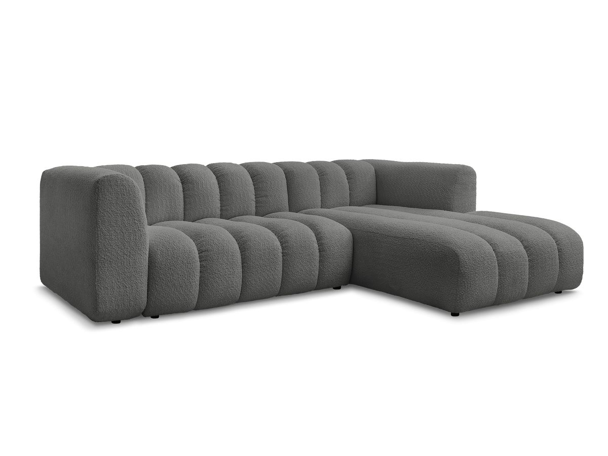 Bobochic Talia Ecksofa Bouclé-Stoff Dunkelgrau Ecke rechts