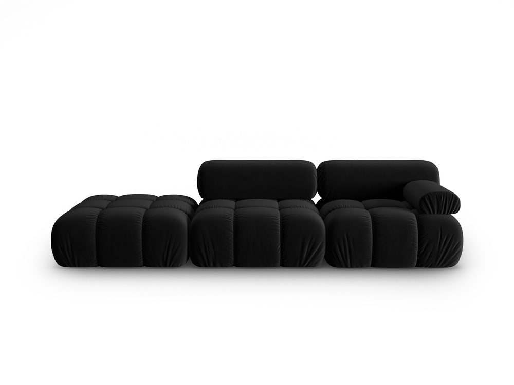 Cosmopolitan Design Modulares Sofa Cortina 4-Sitzer Samt Bluvel Schwarz Links