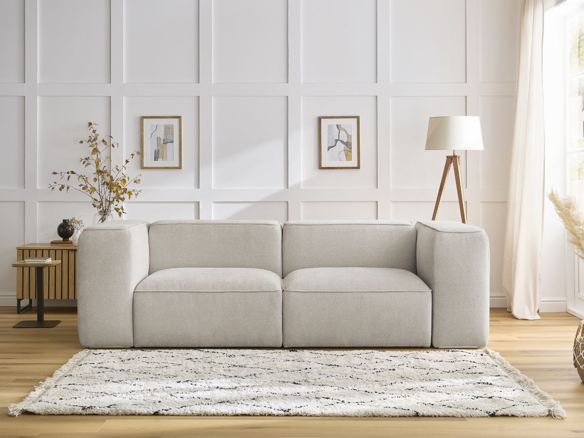 Bobochic Zephyr Sofa 2-Sitzer Strukturstoff Beige