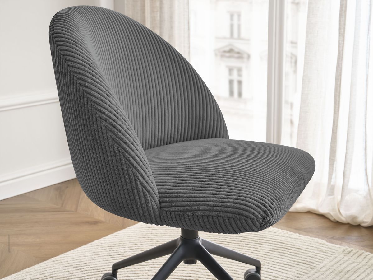 Bobochic Lalie Bürostuhl Cordsamt Dunkelgrau