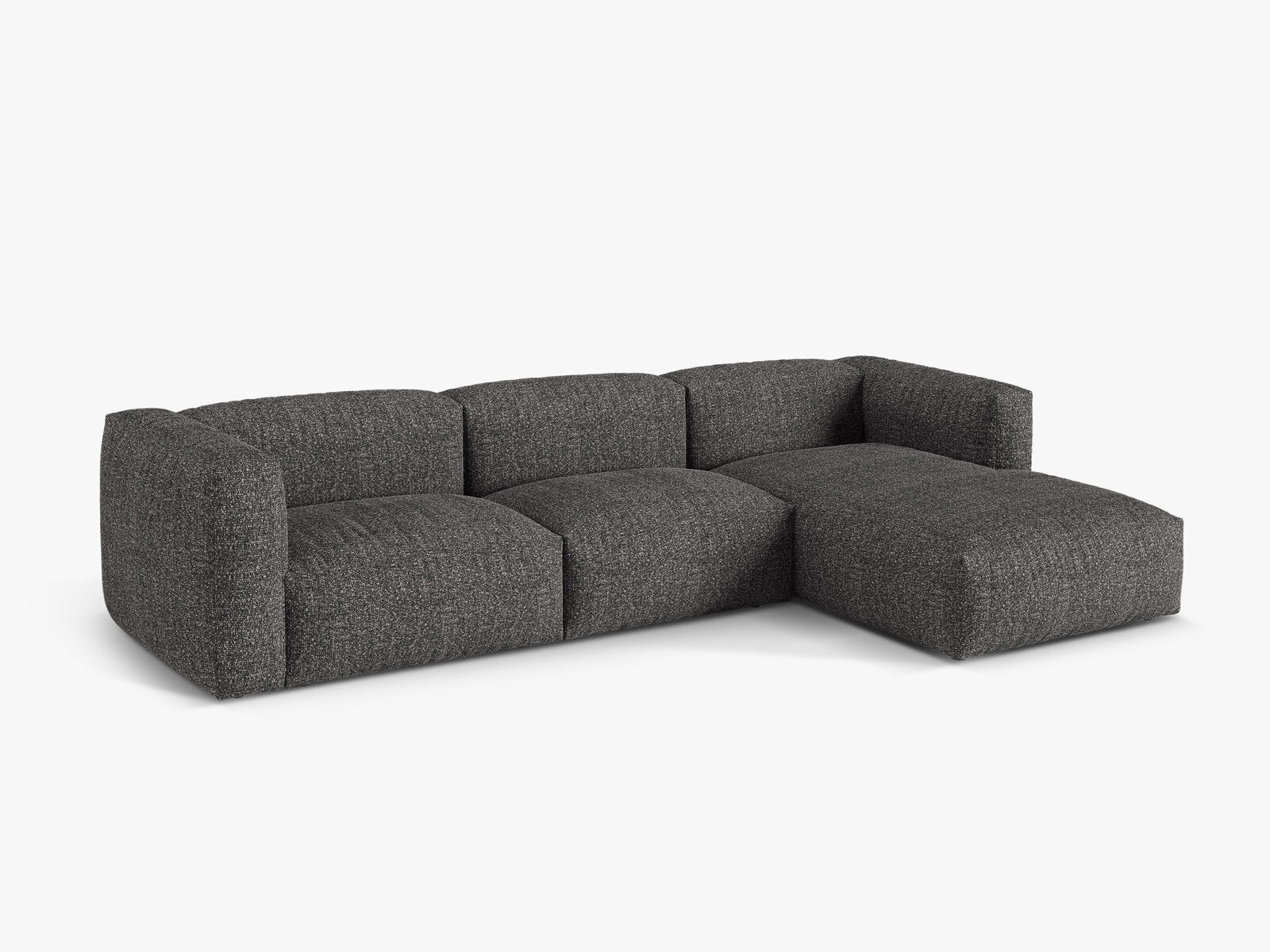 Micadoni Ecksofa Martina 3-Sitzer Rechts Boucle Monet Anthrazit