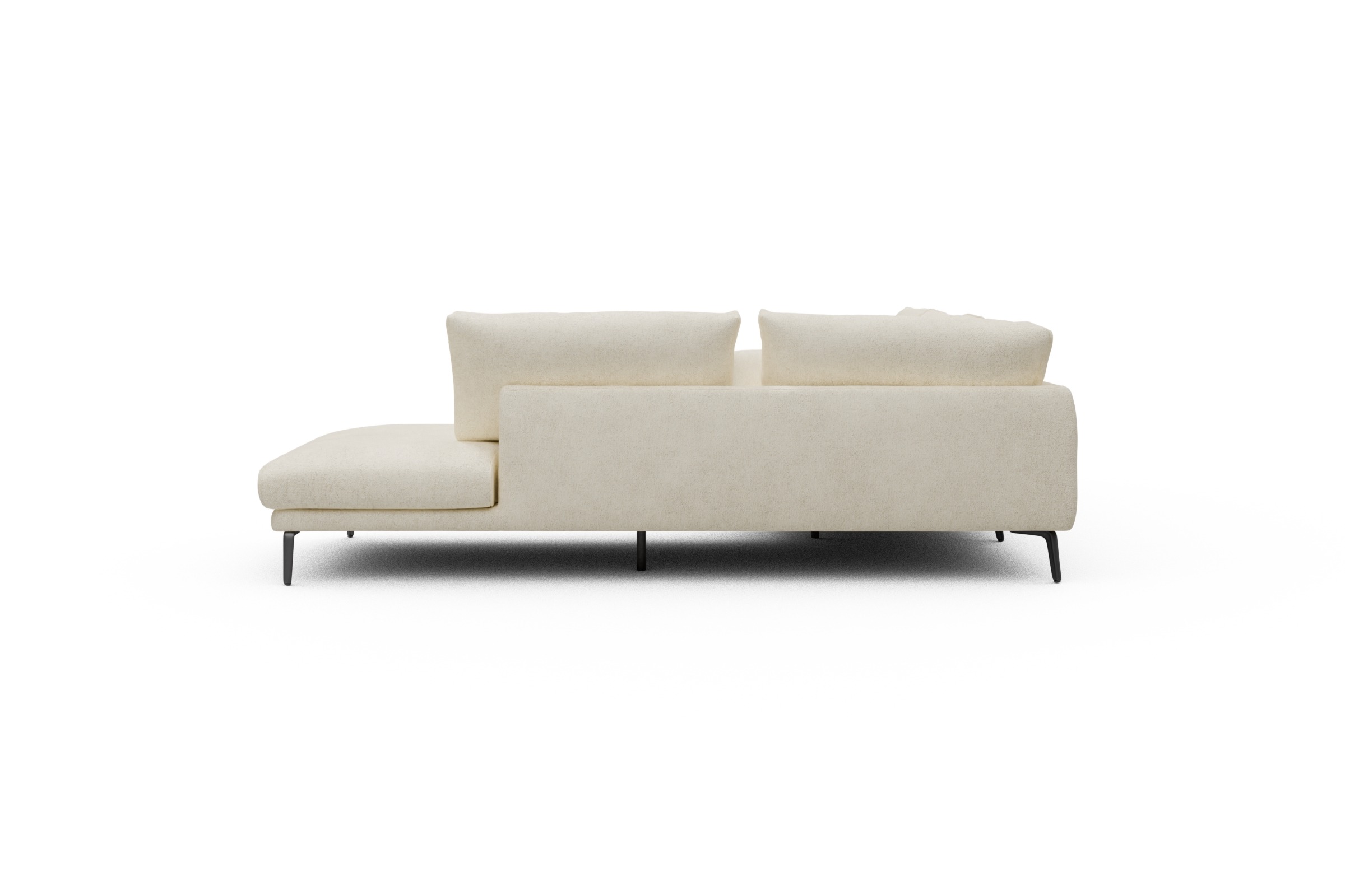 Ecksofa Karl Relax-Ecke rechts mit 2,5-Sitzer Boucle-Off-White