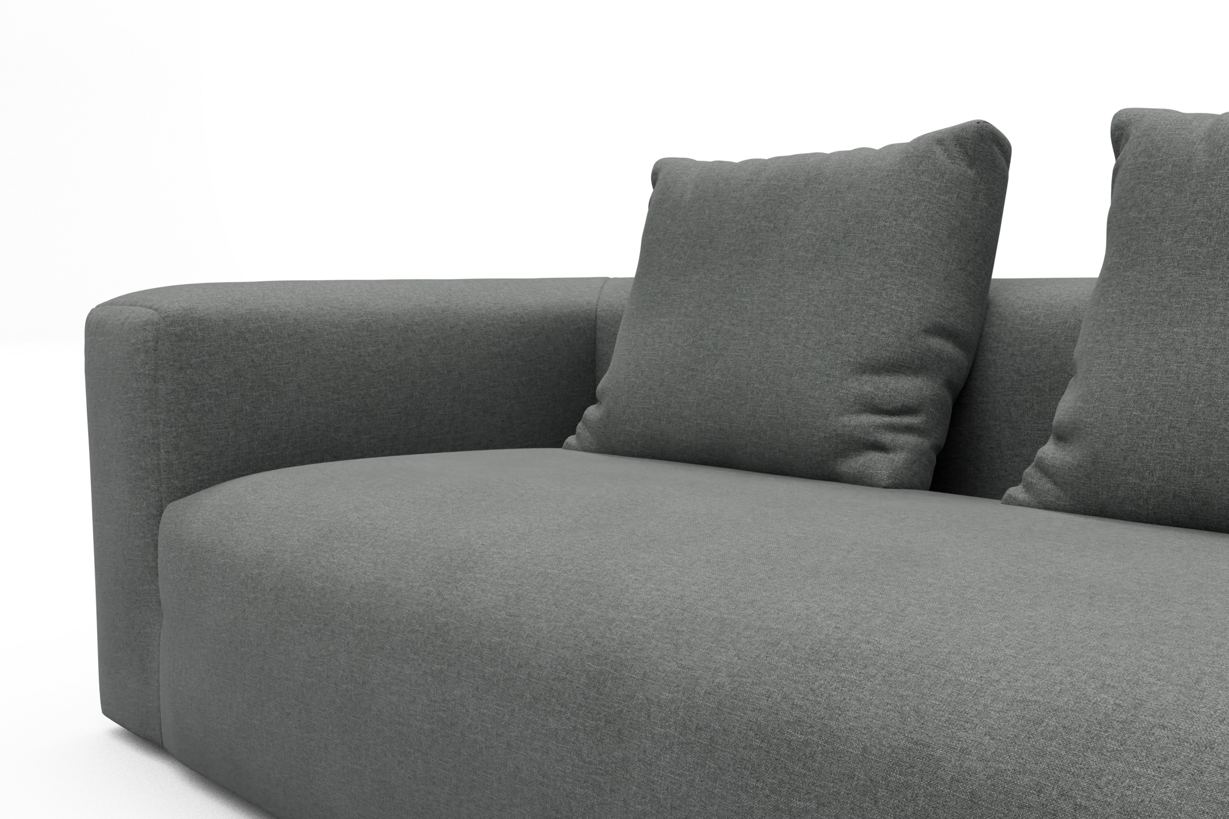Wohnlandschaft Fred Chaiselongue rechts mit 2-Sitzer und lange Armlehne links Satya-Steel