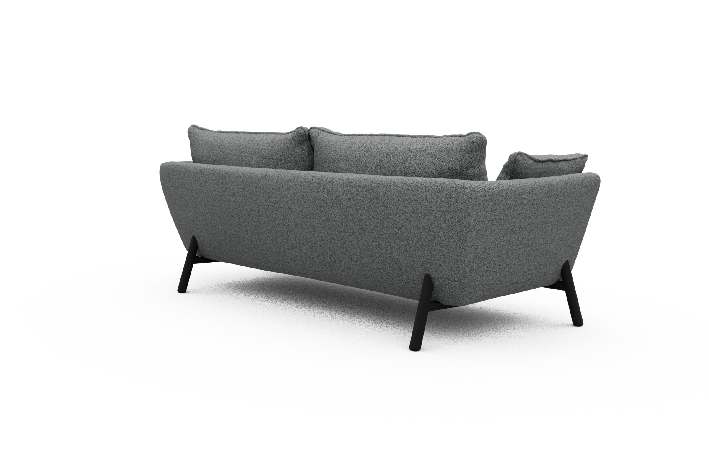 Sofa Emil PREMIUM 3-Sitzer Beinfarbe Eiche Schwarz Aivi-Gravet-Grey