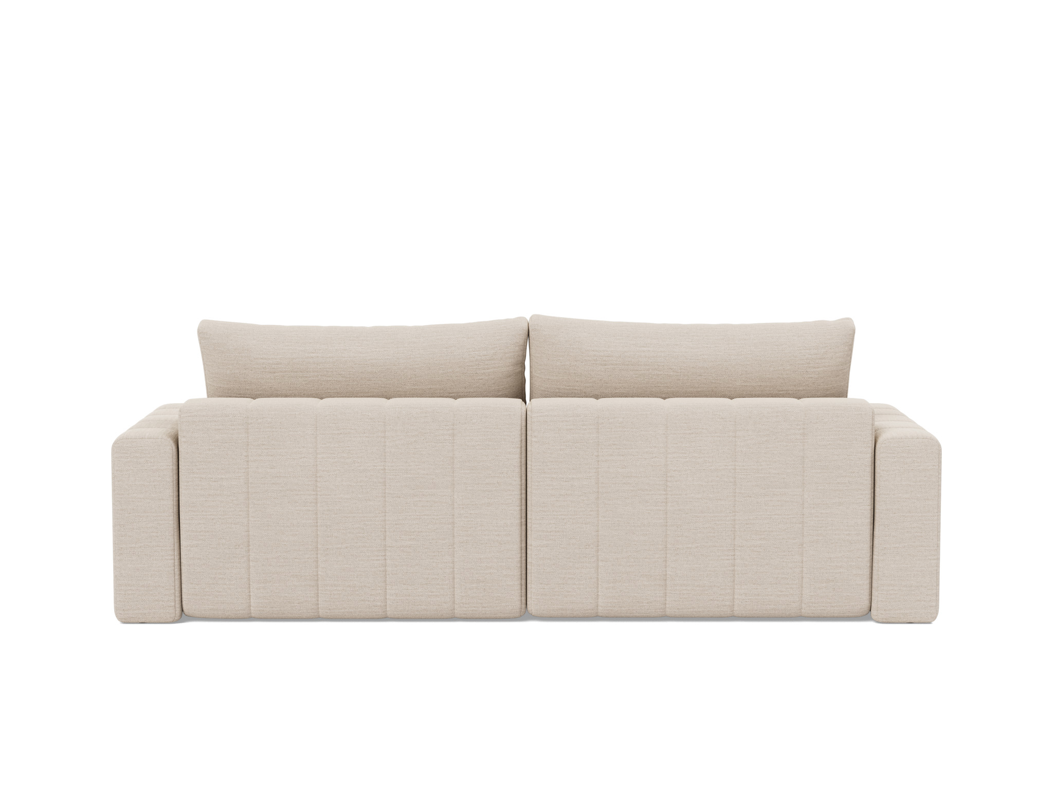 Schlafsofa Akello mit Chaiselongue und Armlehnen Webstoff Blida 612-Sand-Grey