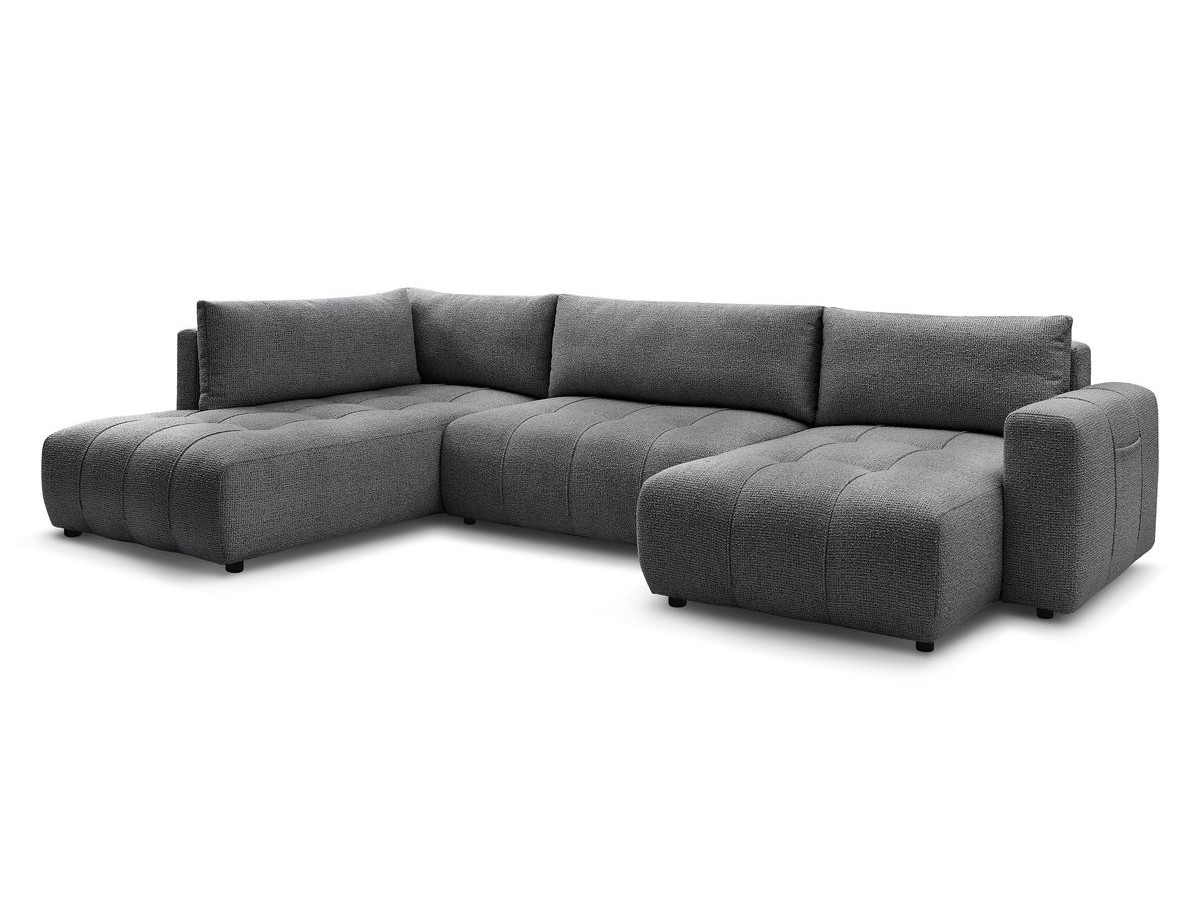 Bobochic Arsene Wohnlandschaft Melange-Stoff Dunkelgrau Ecke rechts