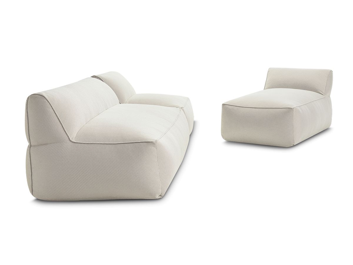 Bobochic Riviera Gartensofa 4-Sitzer Melange-Stoff Beige