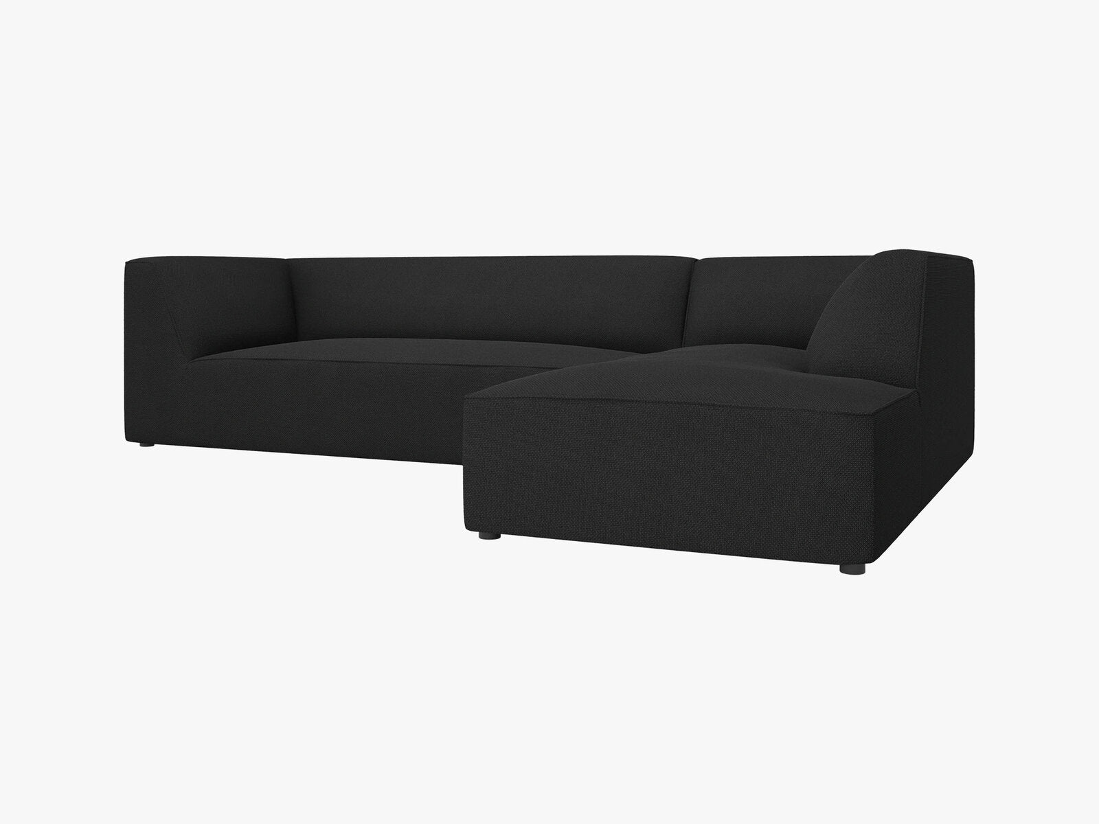 Micadoni 4-Sitzer Modular Sofa Ruby Rechts Strukturierter Stoff Ottawa Schwarz