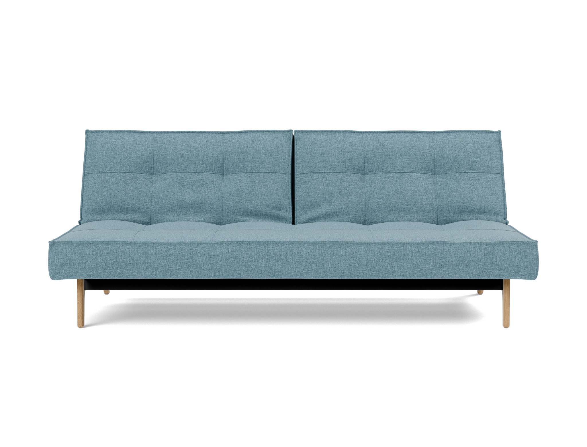 Schlafsofa Splitback Flachgewebe Mixed Dance 525-Light-Blue Beine Eiche