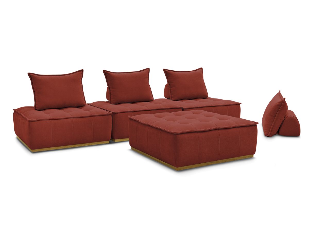 Bobochic Elisa Sofa 4-Sitzer Strukturstoff Orange
