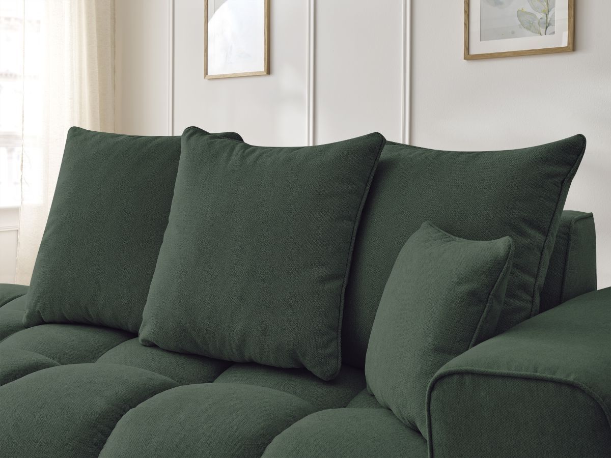 Bobochic Mont-blanc Sofa 4-Sitzer Melange-Stoff Grün Armlehne rechts