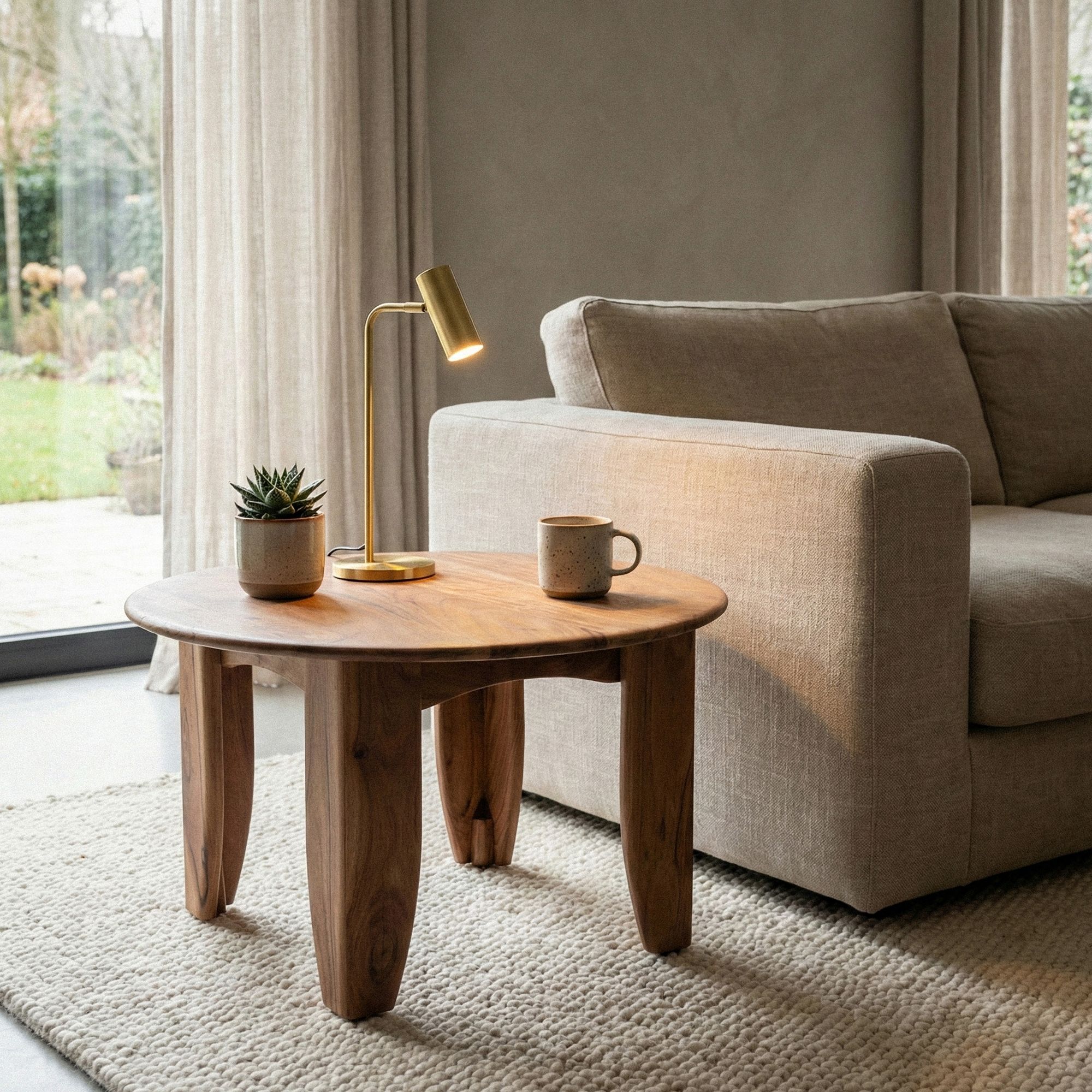 Couchtisch Stadlandet Massivholz Akazie Ø 60 × H 36 cm