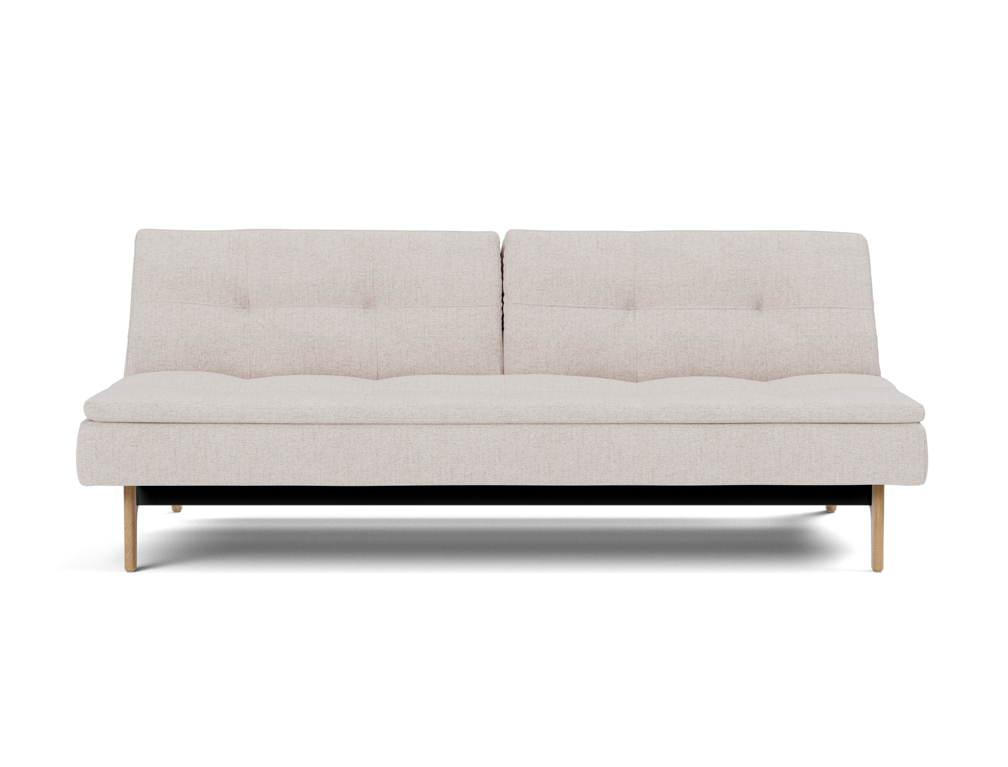 Schlafsofa Dublexo Strukturierter Stoff Weda 300-Weda-Sand Beine Eiche