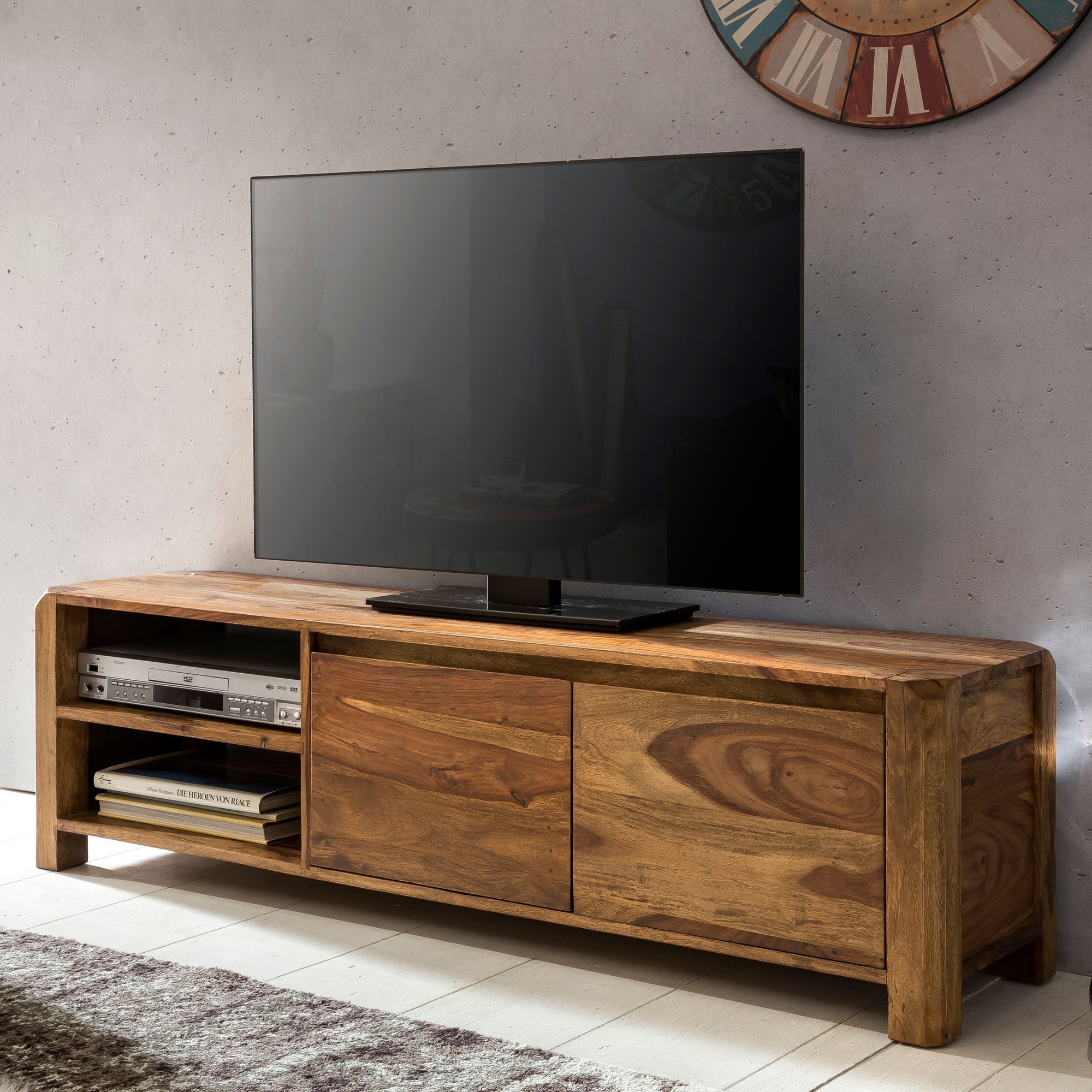 Lowboard Andenes Sheesham Massivholz 140 × 35 × 40 cm