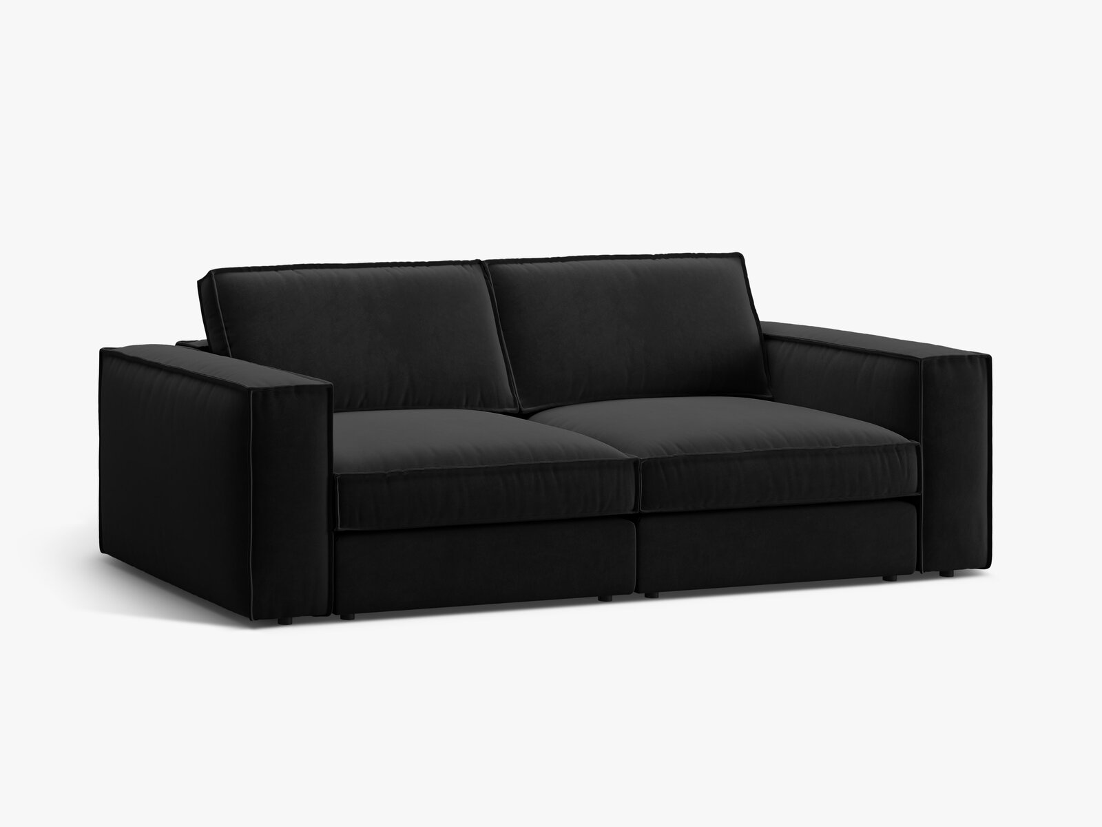Micadoni modulares Sofa Pola 3-Sitzer Samt Salvador Schwarz