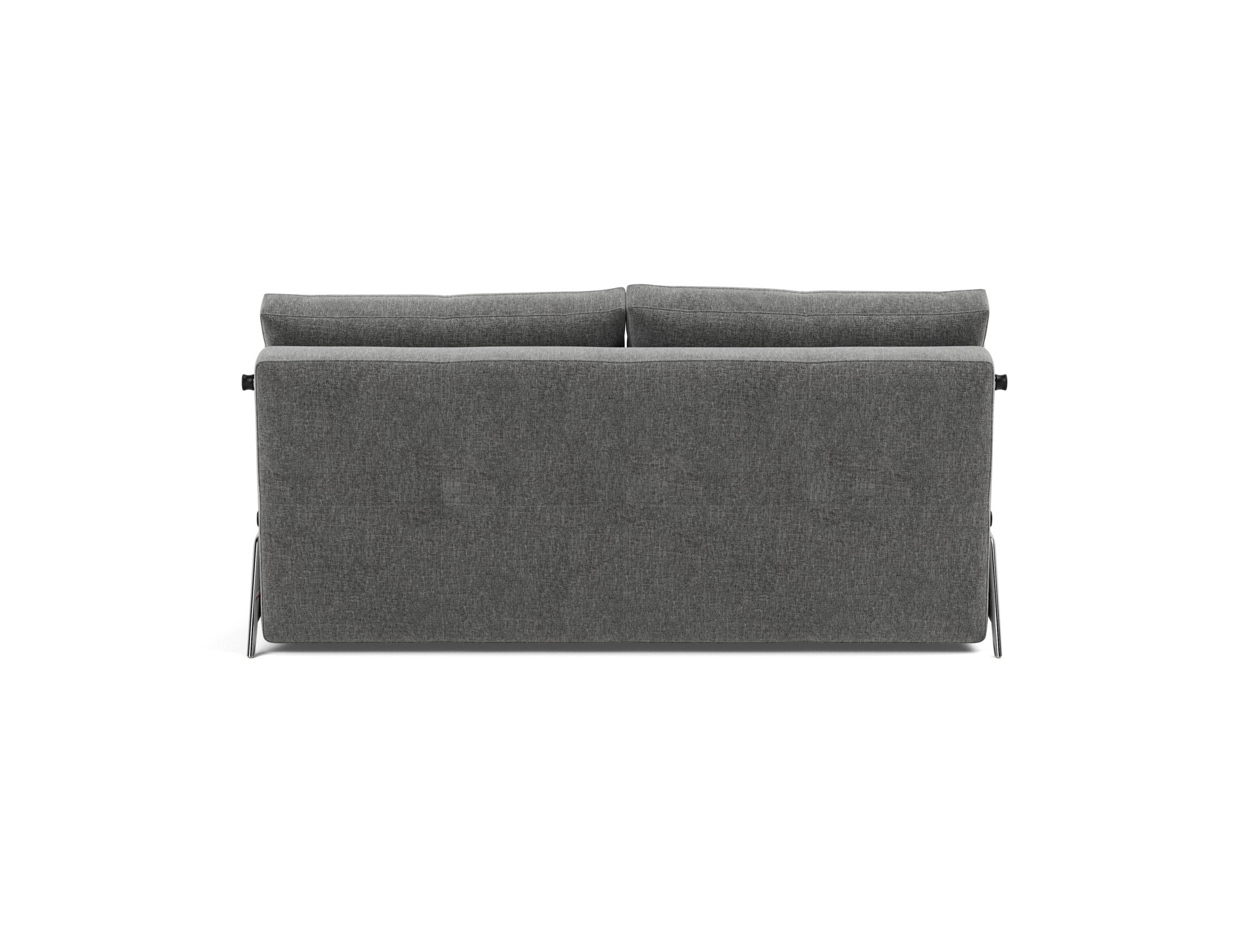 Schlafsofa Cubed 160 Strukturierter Stoff Twist 563-Charcoal Beine Aluminium