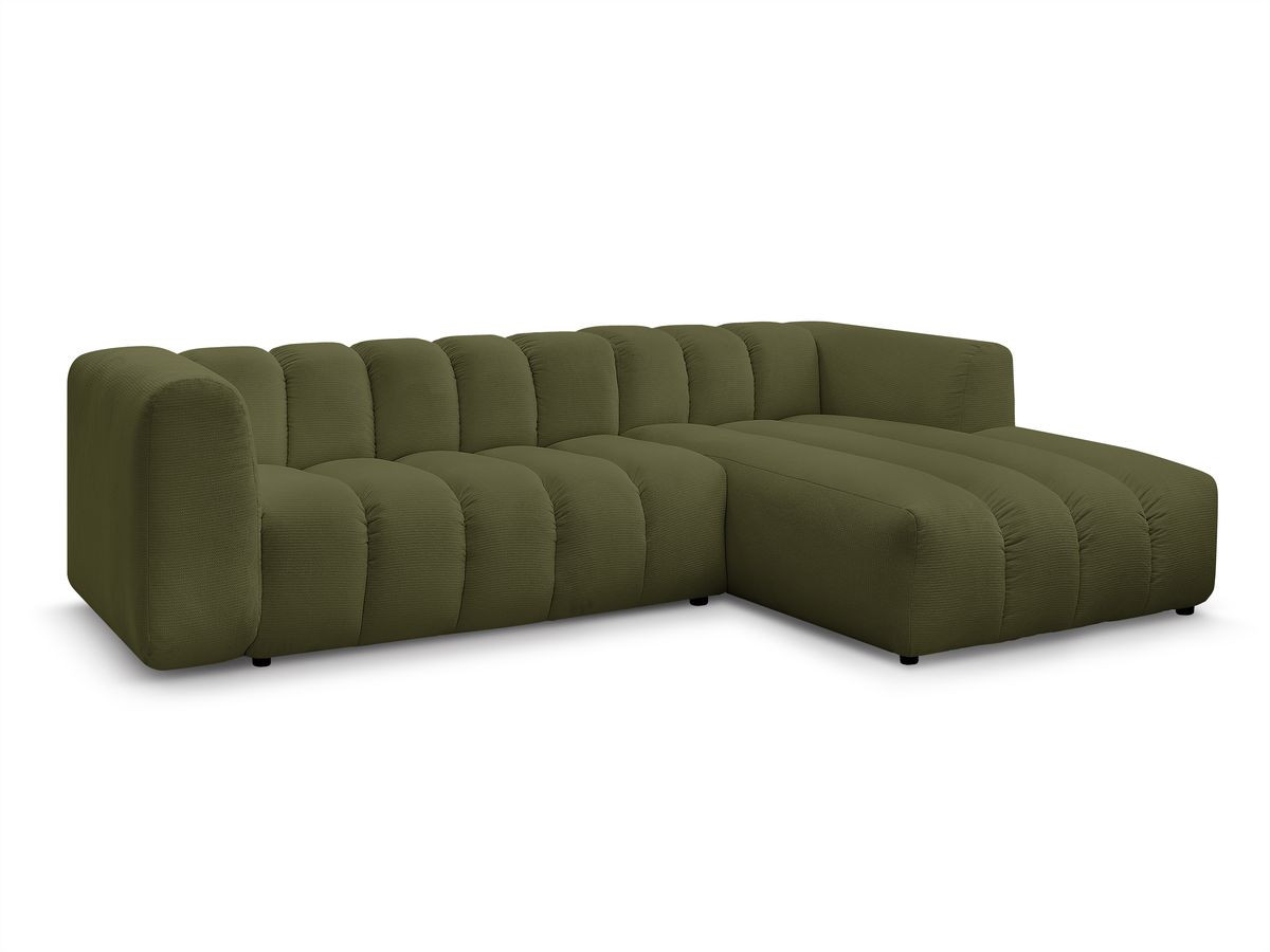 Bobochic Talia Ecksofa Melange-Stoff Grün Ecke rechts