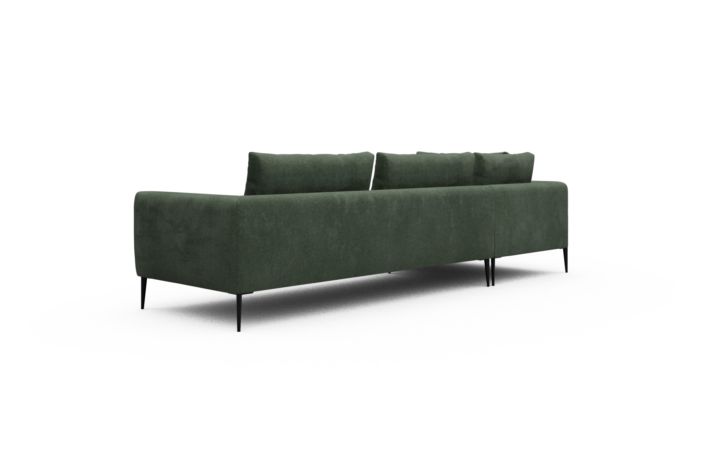 Ecksofa Paul Relax-Ecke rechts mit 3-Sitzer Casone-Forest-Green