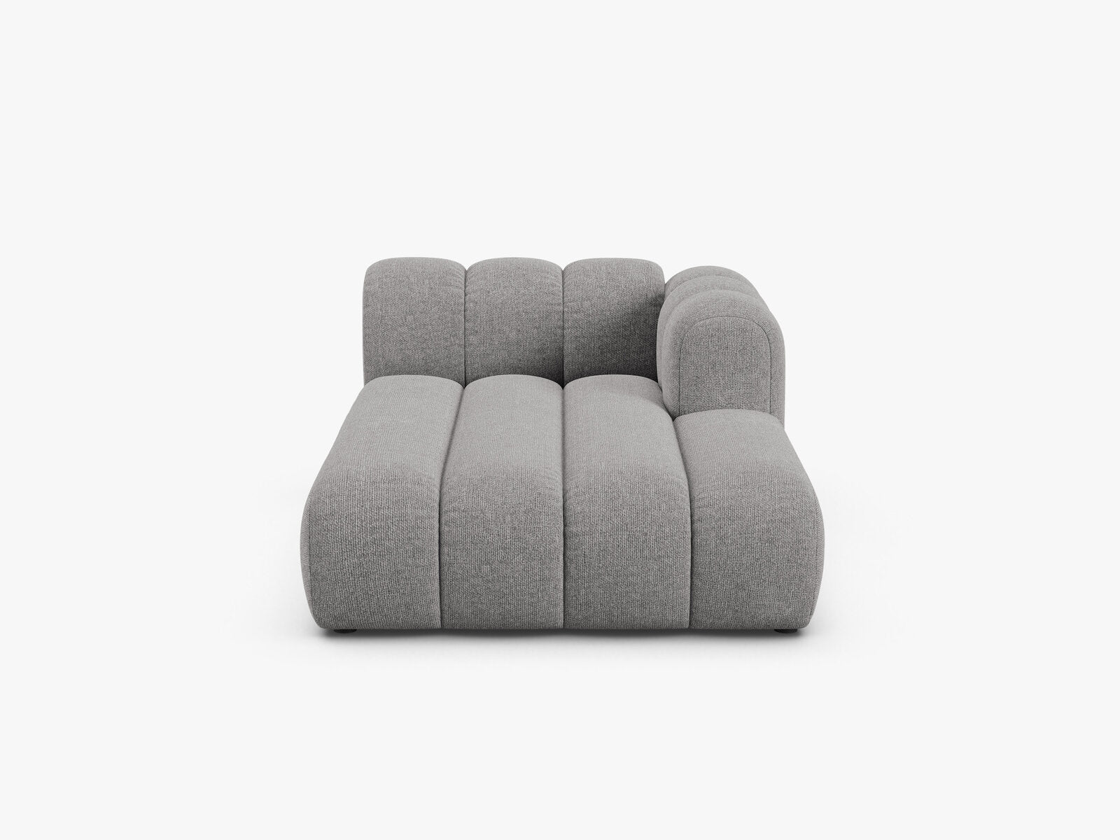 Micadoni Recamiere Lupine 2-Sitzer Rechts Chenille Eden Hellgrau