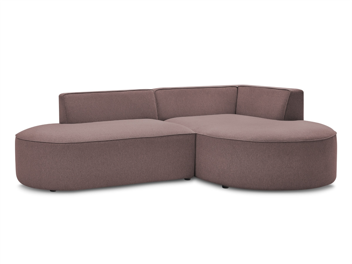 Bobochic Rousseau Ecksofa Melange-Stoff Rosa Ecke rechts
