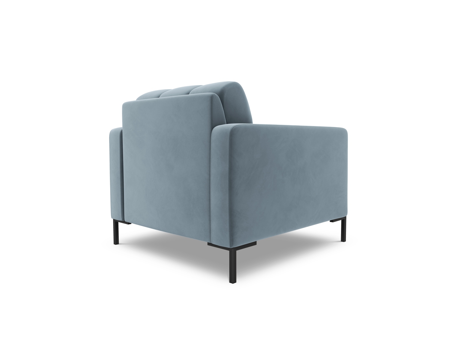 Cosmopolitan Design Sessel Bali Samt Bluvel Hellblau Beine Schwarzes Metall