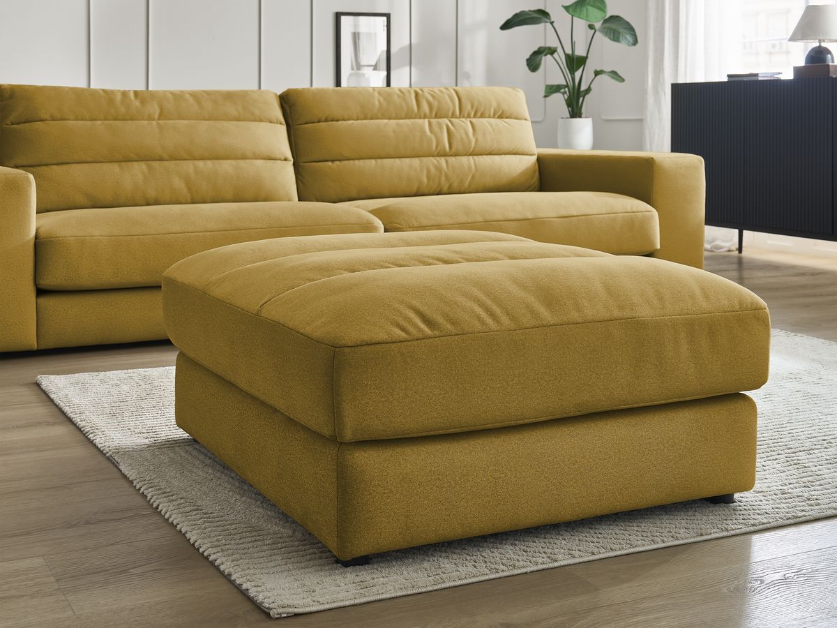 Bobochic Sierra Sofa 4-Sitzer mit Pouf Samt Gelb