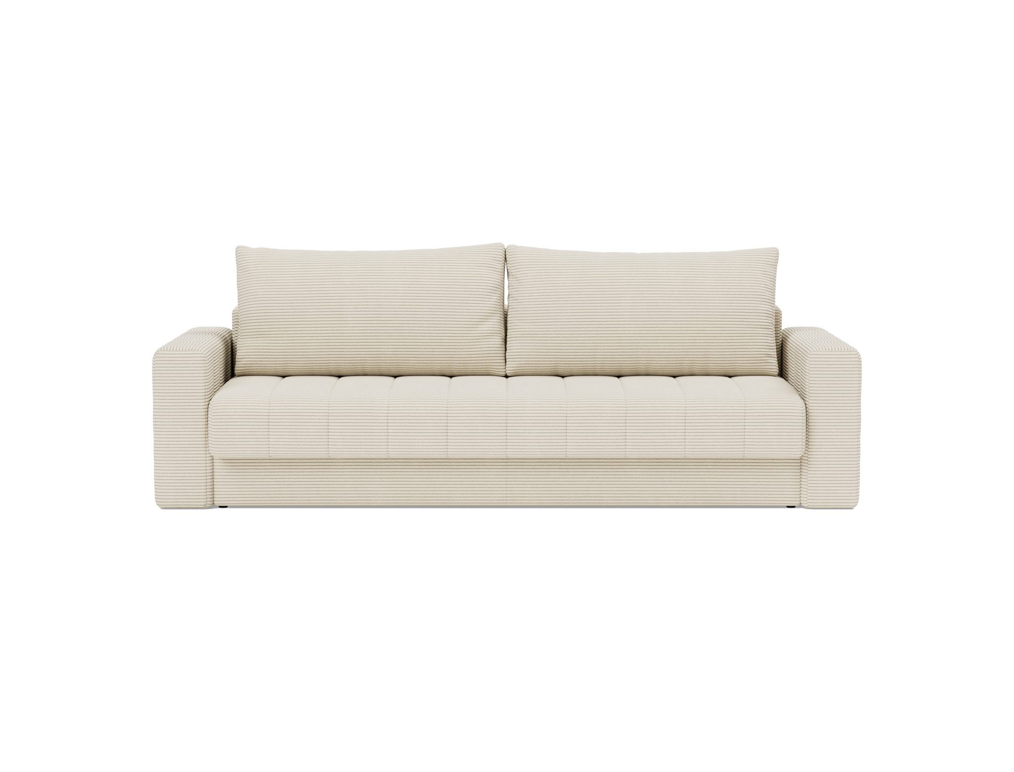Schlafsofa Akello mit Armlehnen Kord Corduroy 594-Ivory