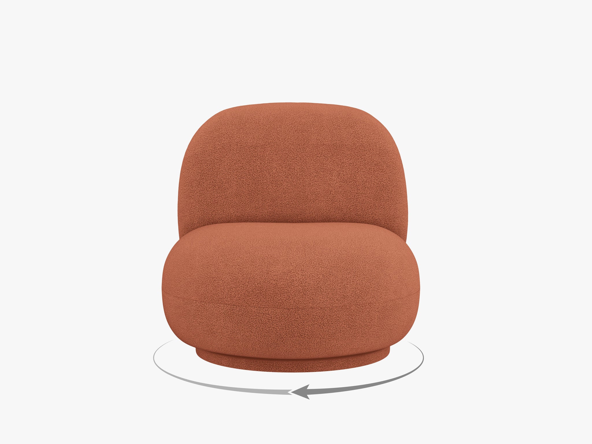 Micadoni Drehbarer Sessel Chuck Boucle Ziegel
