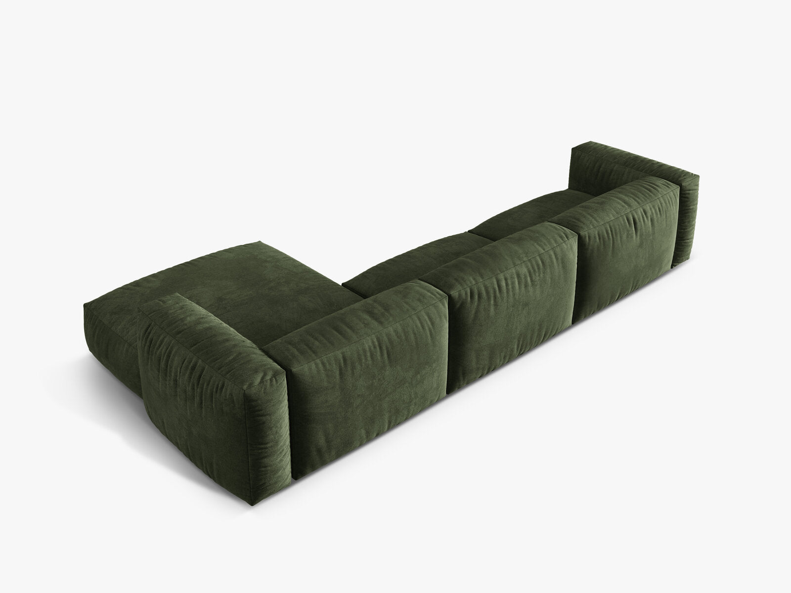 Micadoni Ecksofa Martina 3-Sitzer Rechts Samt Vogue Grün