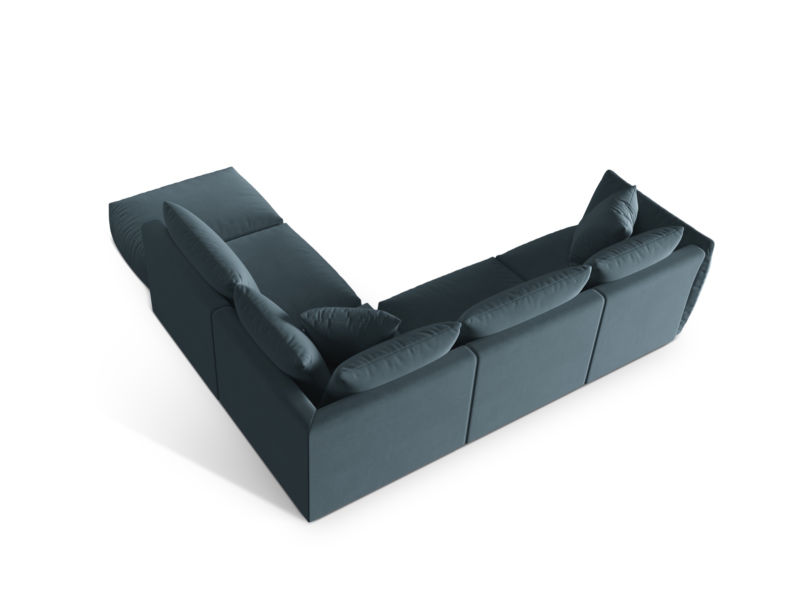 Micadoni Modulares Ecksofa Chris 4-Sitzer Rechts Samt Pastellblau
