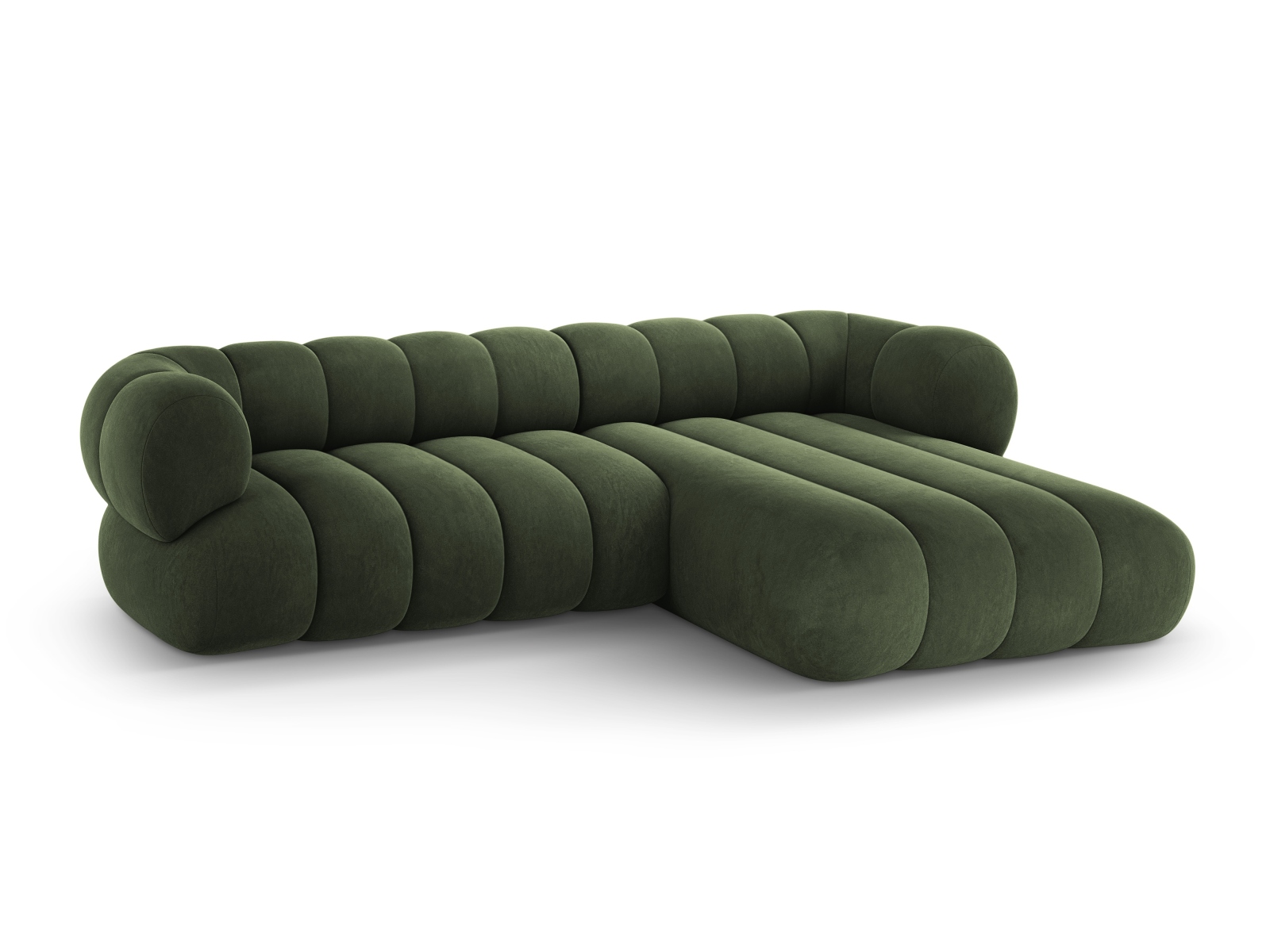 Cosmopolitan Design Ecksofa Koge 5-Sitzer Samt Vogue Grün Rechts