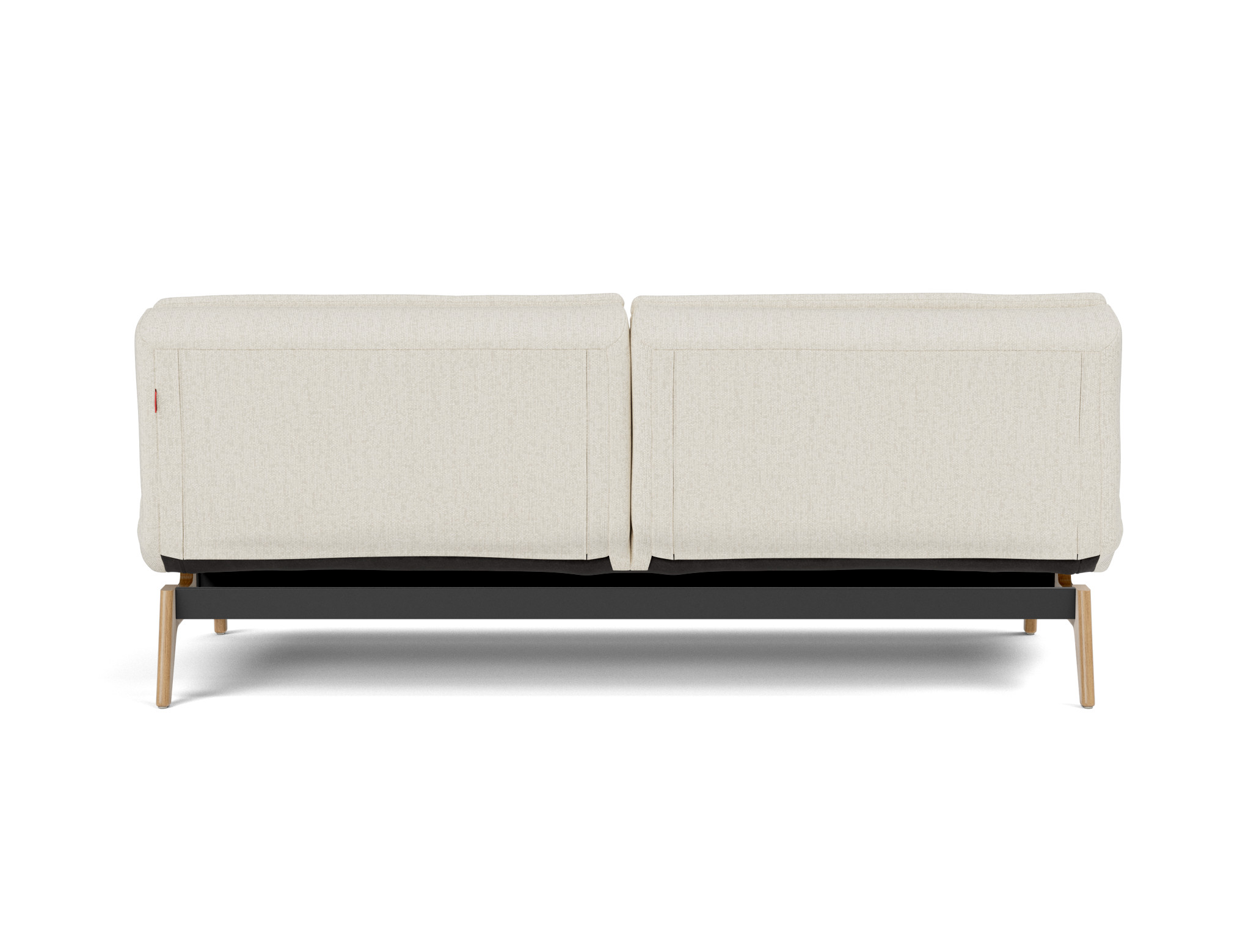 Schlafsofa Dublexo Boucle Skandi 531-Off-White Beine Eiche