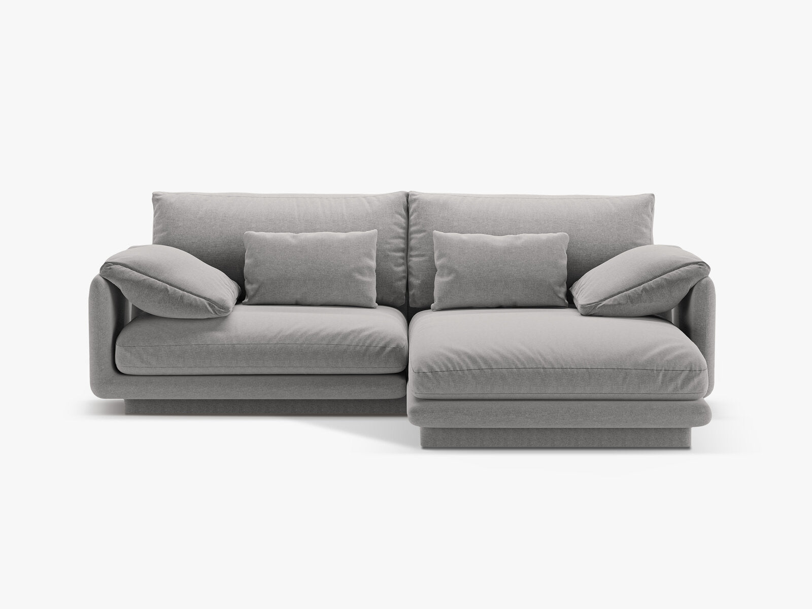 Micadoni Ecksofa Torino 3-Sitzer Rechts Strukturierter Stoff Hellgrau