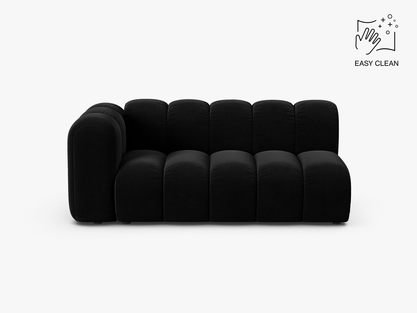 Micadoni Modul Lupine 3-Sitzer Samt Venus Schwarz Links