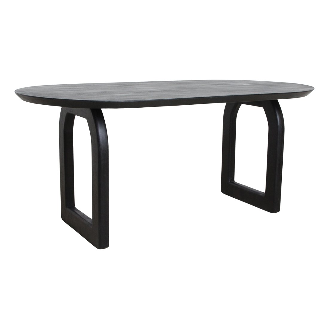 Raw Materials Bullnose Esstisch schwarz 180cm offenes Gestell