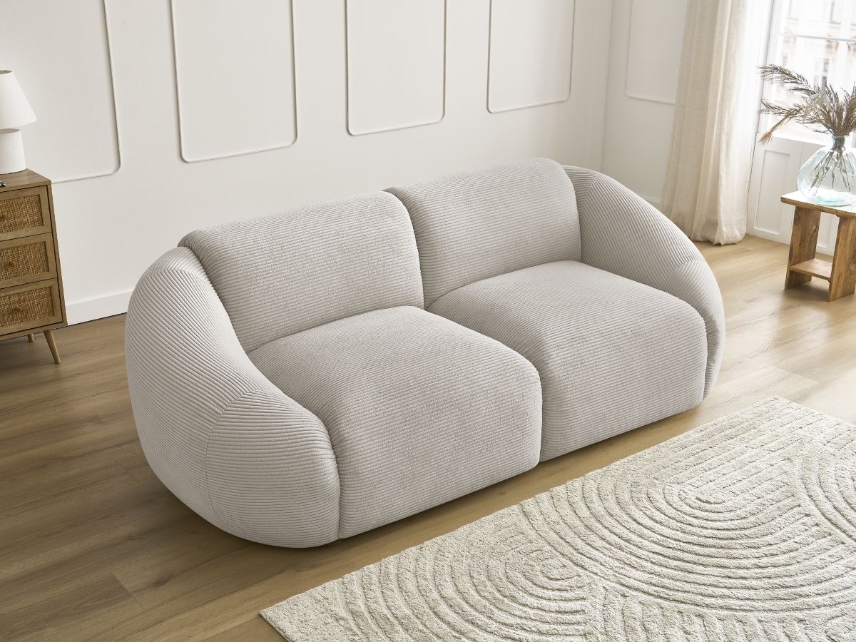 Bobochic Tina Sofa 2-Sitzer Cordsamt Beige