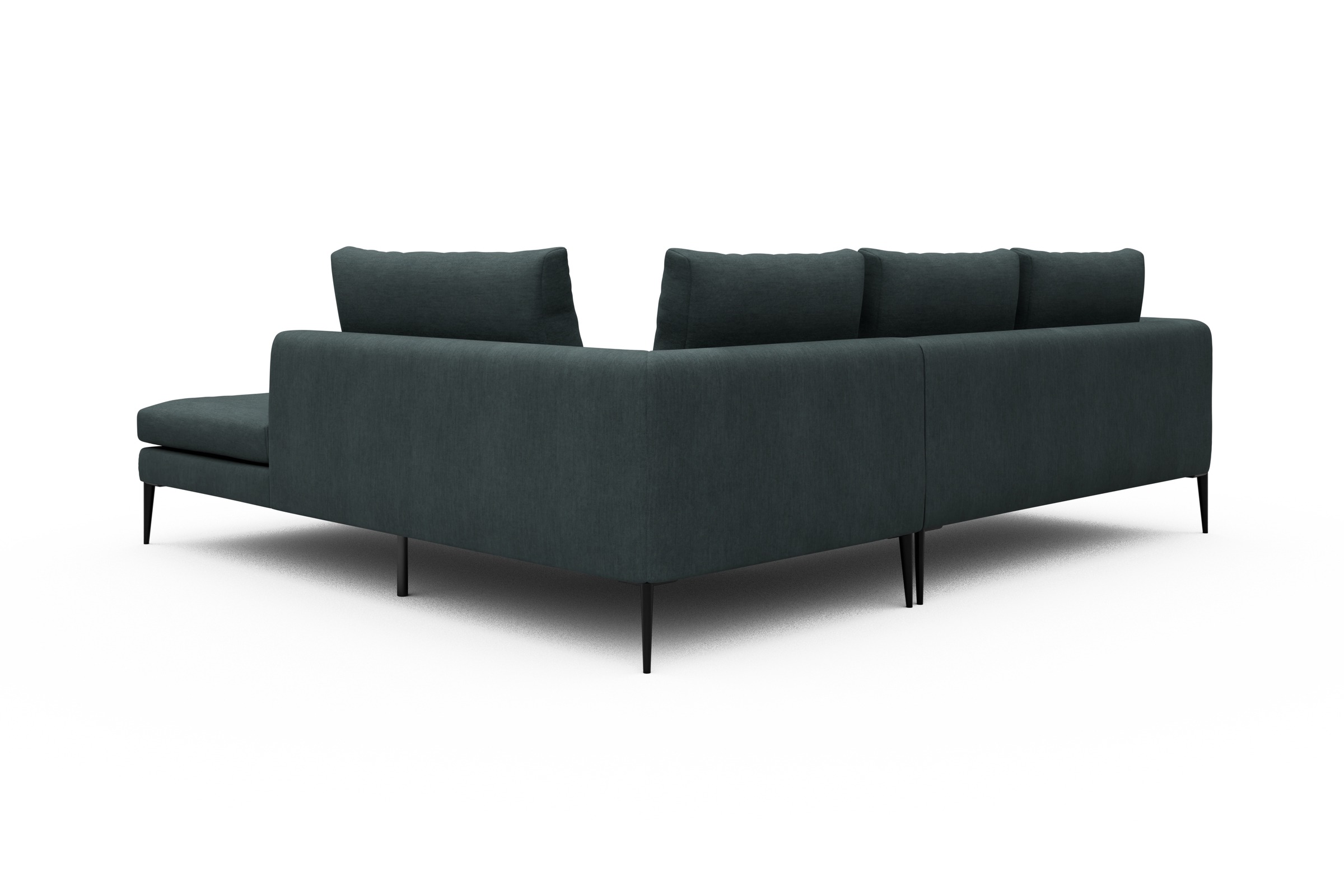 Ecksofa Paul Relax-Ecke rechts mit 2-Sitzer Vivus-Blue