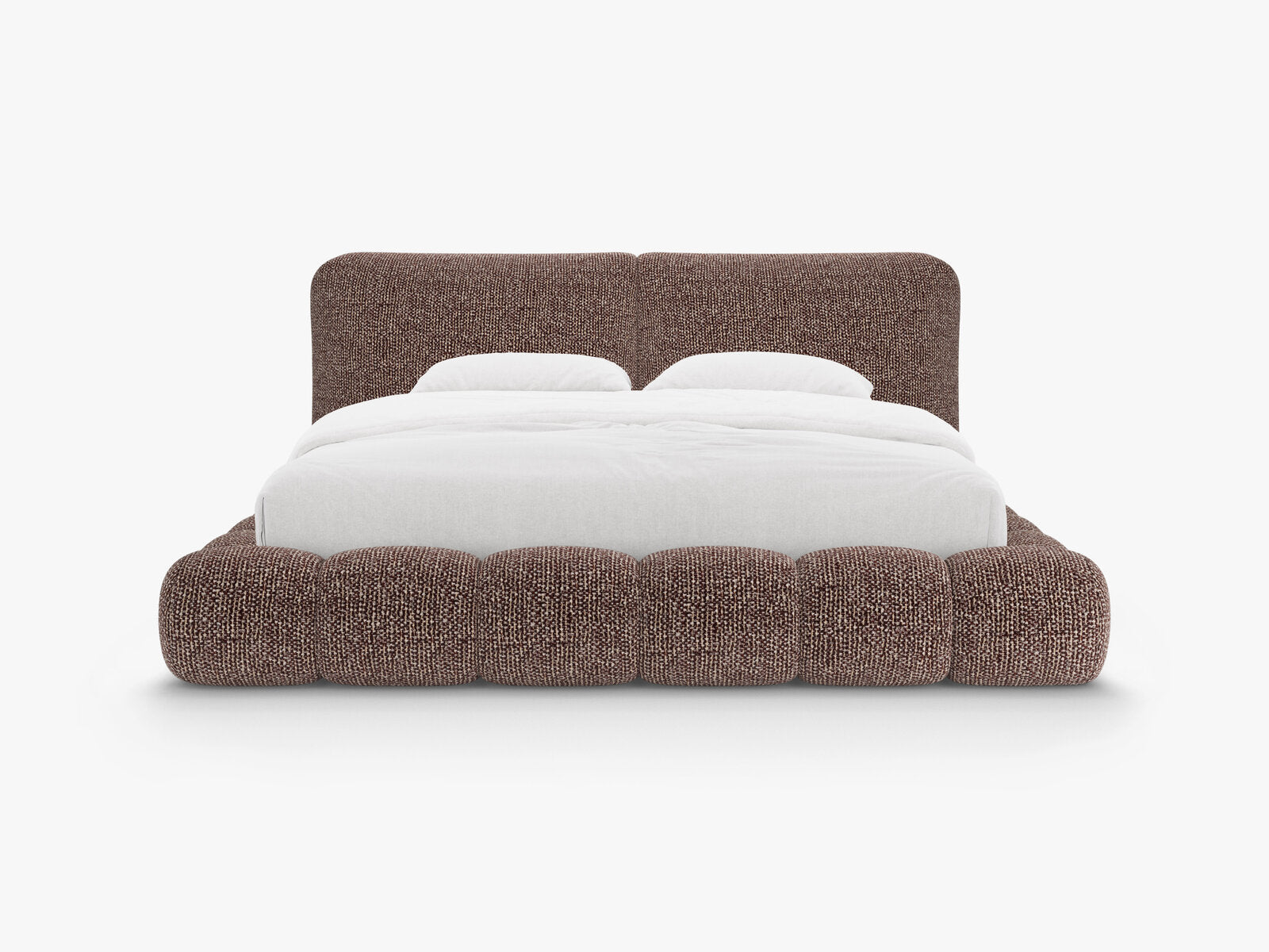 Micadoni Stauraumbett mit Kopfteil Solange Chenille Silencio Braun 200x200