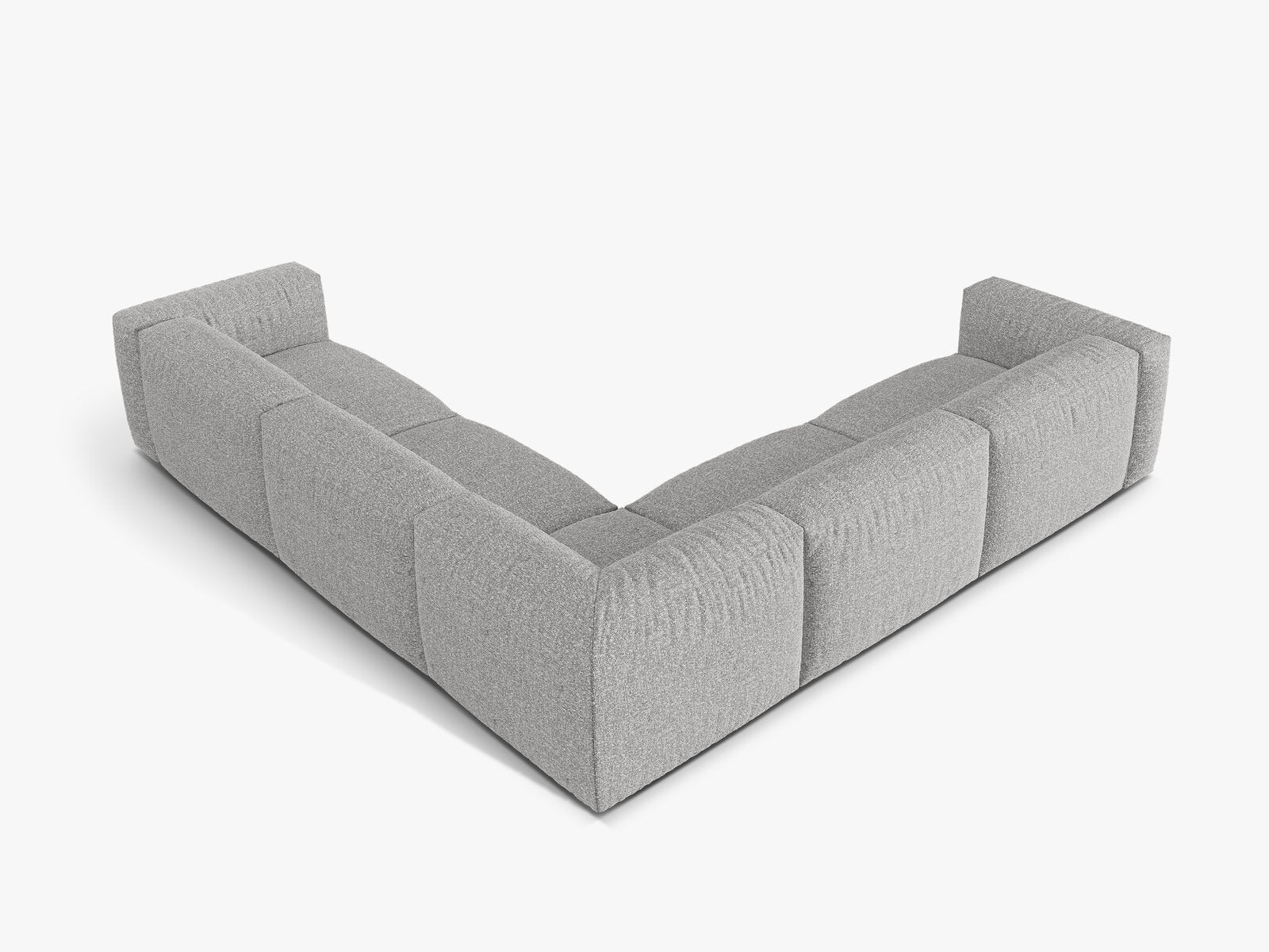 Micadoni modulares symmetrisches Ecksofa XL Martina 5-Sitzer Boucle Monet Silber