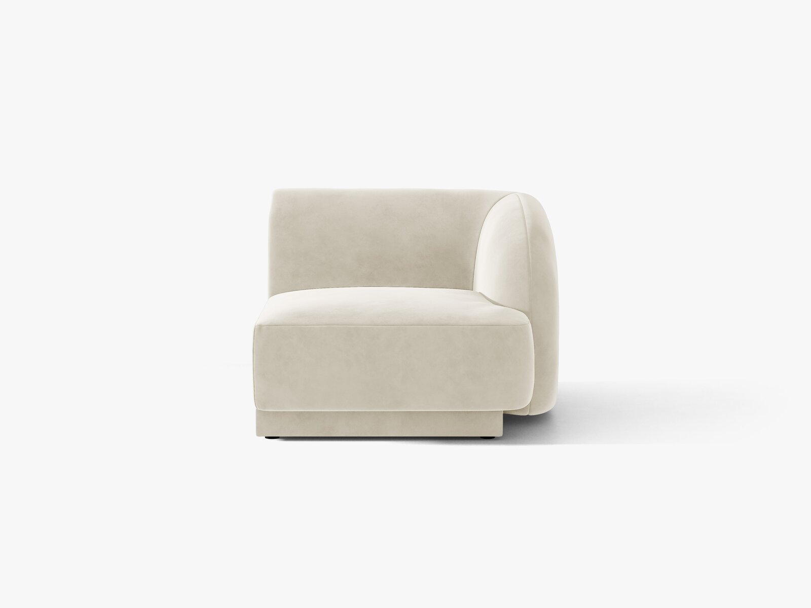 Micadoni Eckmodul Miley 1-Sitzer Rechts Samt Bluvel Helles Beige