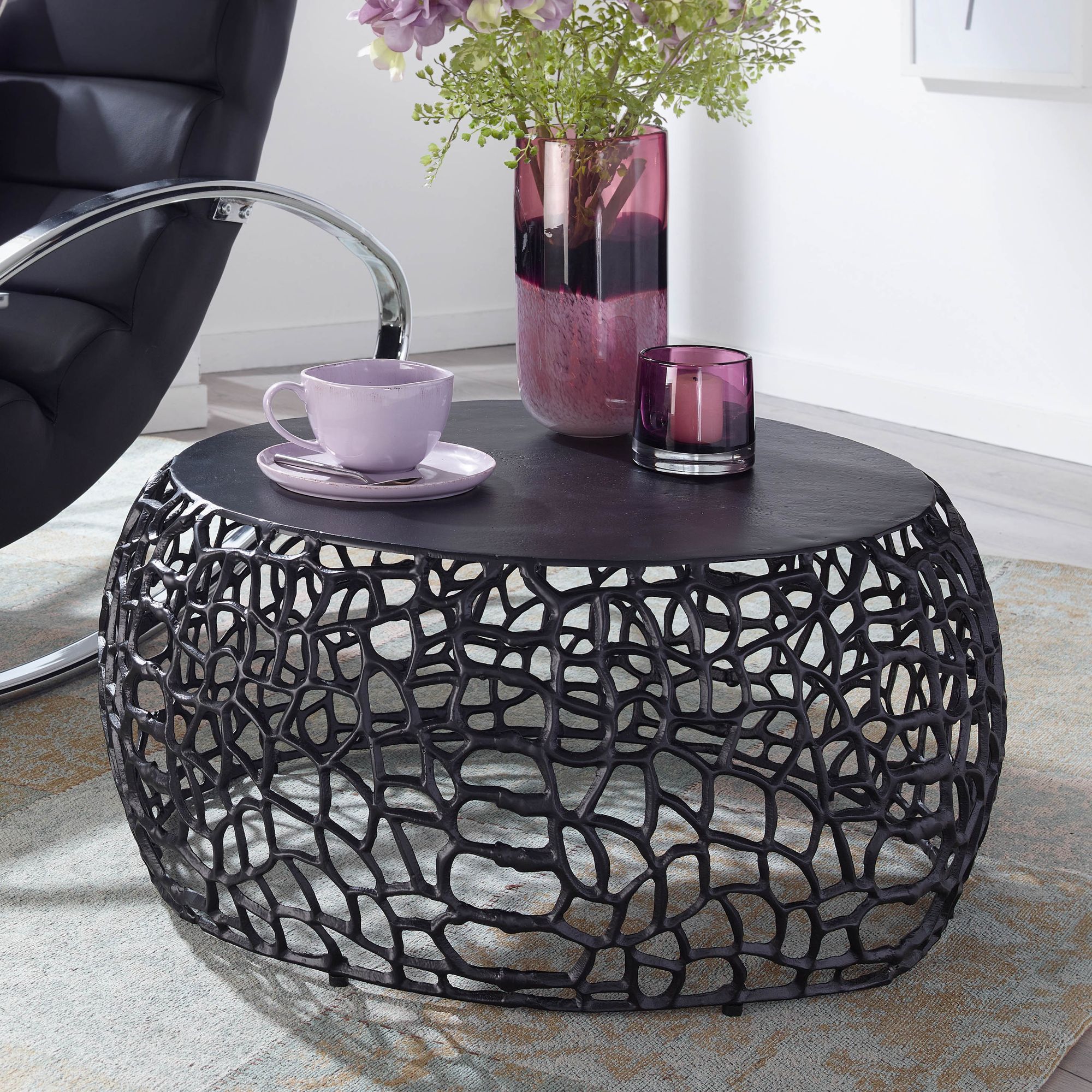Couchtisch Brekke Schwarz Ø 66 × H 30 cm