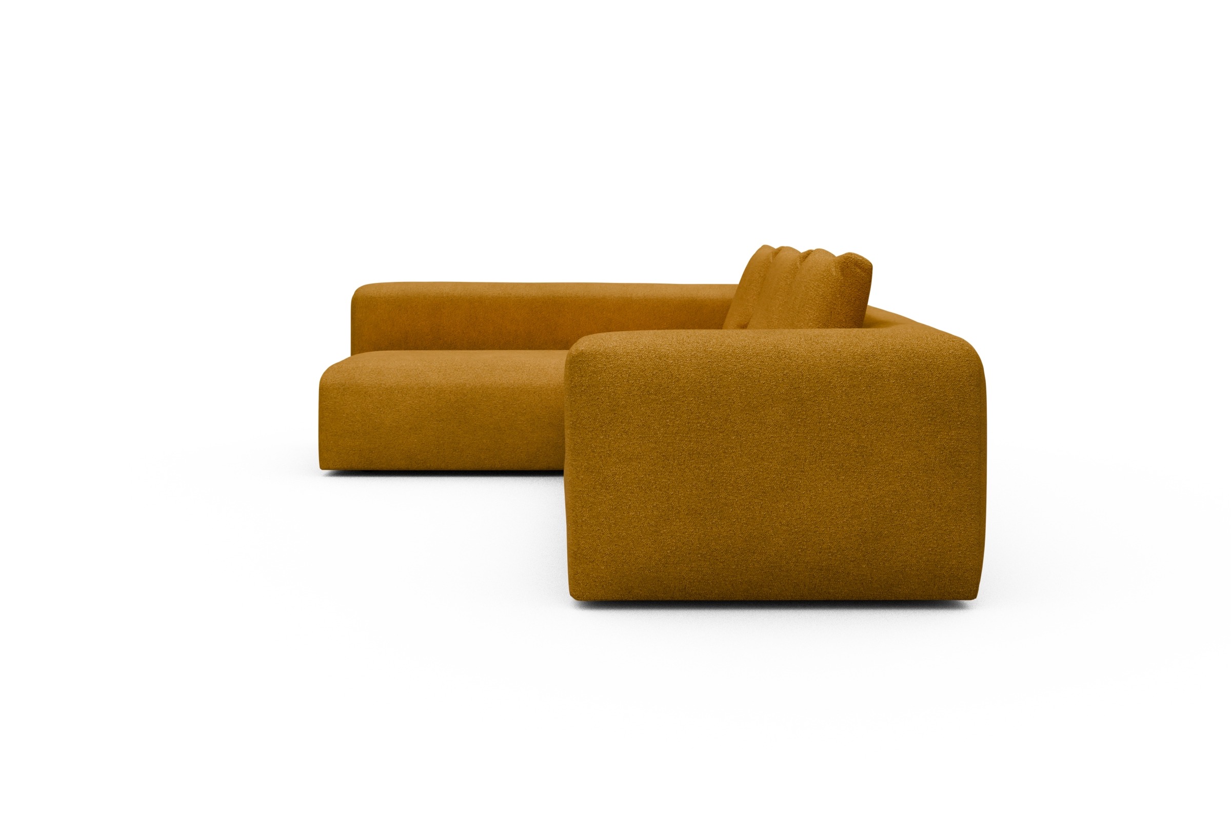 Ecksofa Fred 2x 2,5-Sitzer links offen Boucle-Ochre