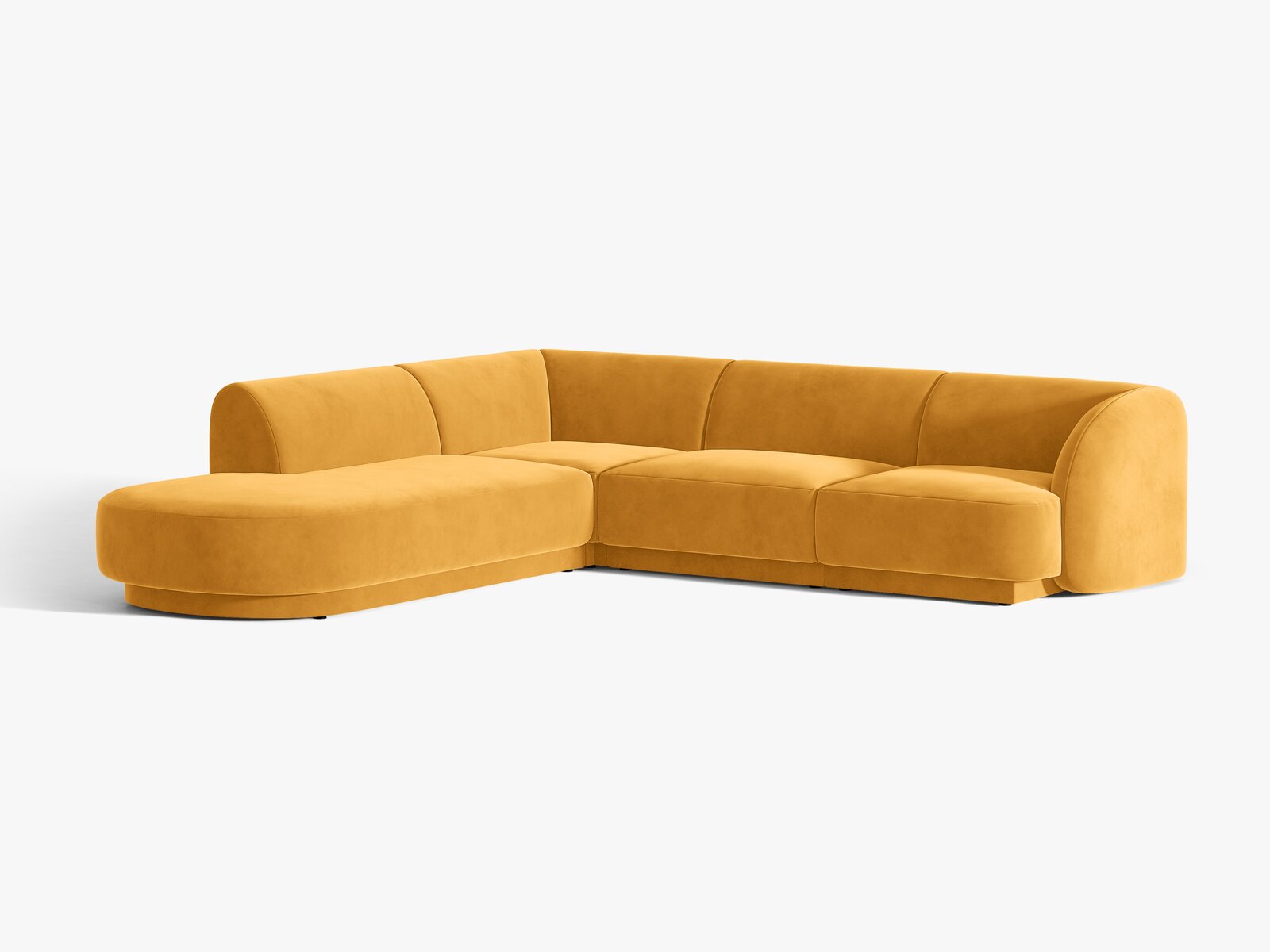 Micadoni Ecksofa Miley 6-Sitzer Samt Venus Gelb Links
