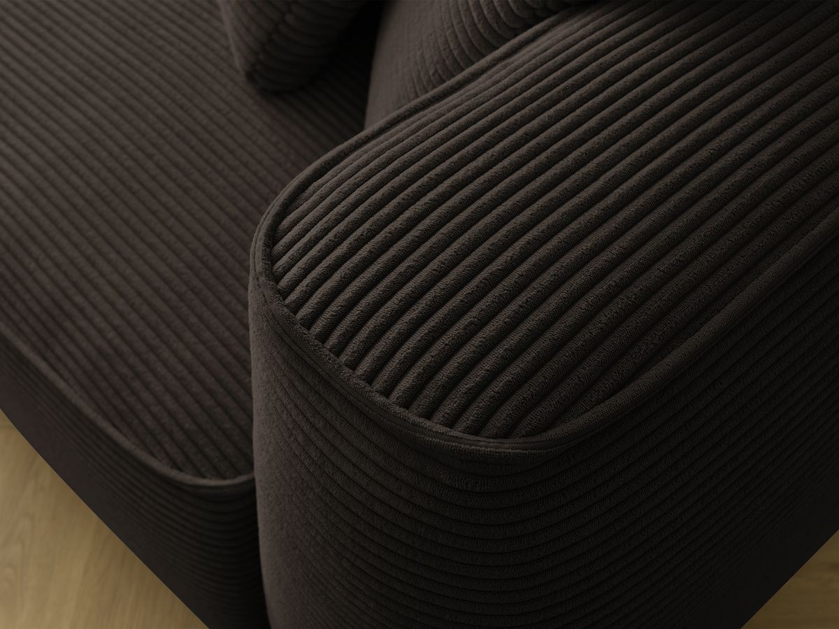 Bobochic Leopold Sofa 3-Sitzer Cordsamt Braun Armlehne rechts