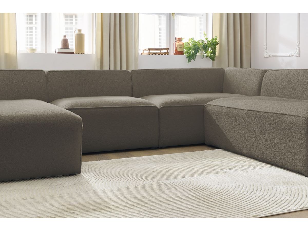 Bobochic Megeve Wohnlandschaft Bouclé-Stoff Braun Ecke links