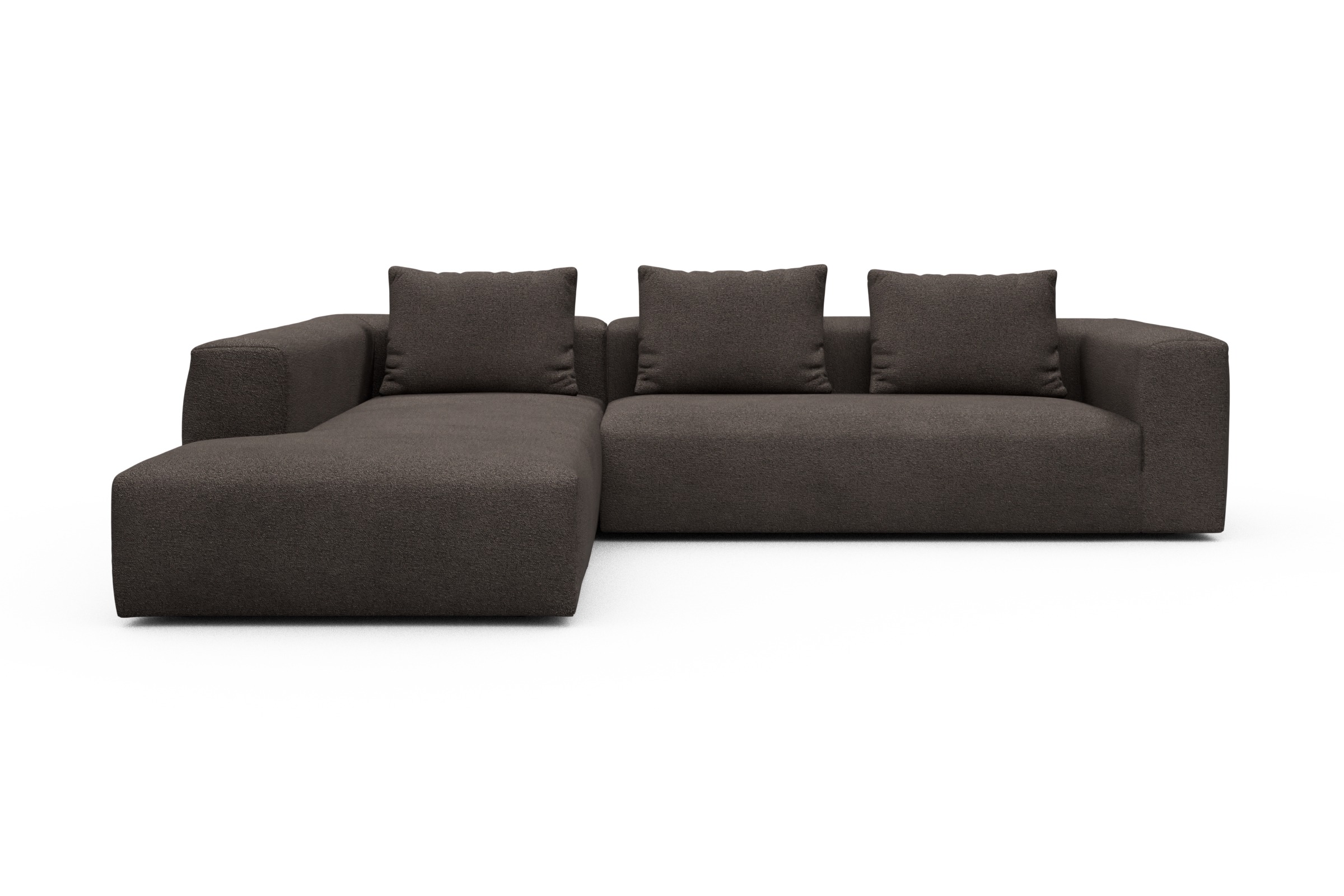 Skandi Home Ecksofa Fred Relax-Ecke links mit 2,5-Sitzer Boucle-Taupe moebelfaktor
