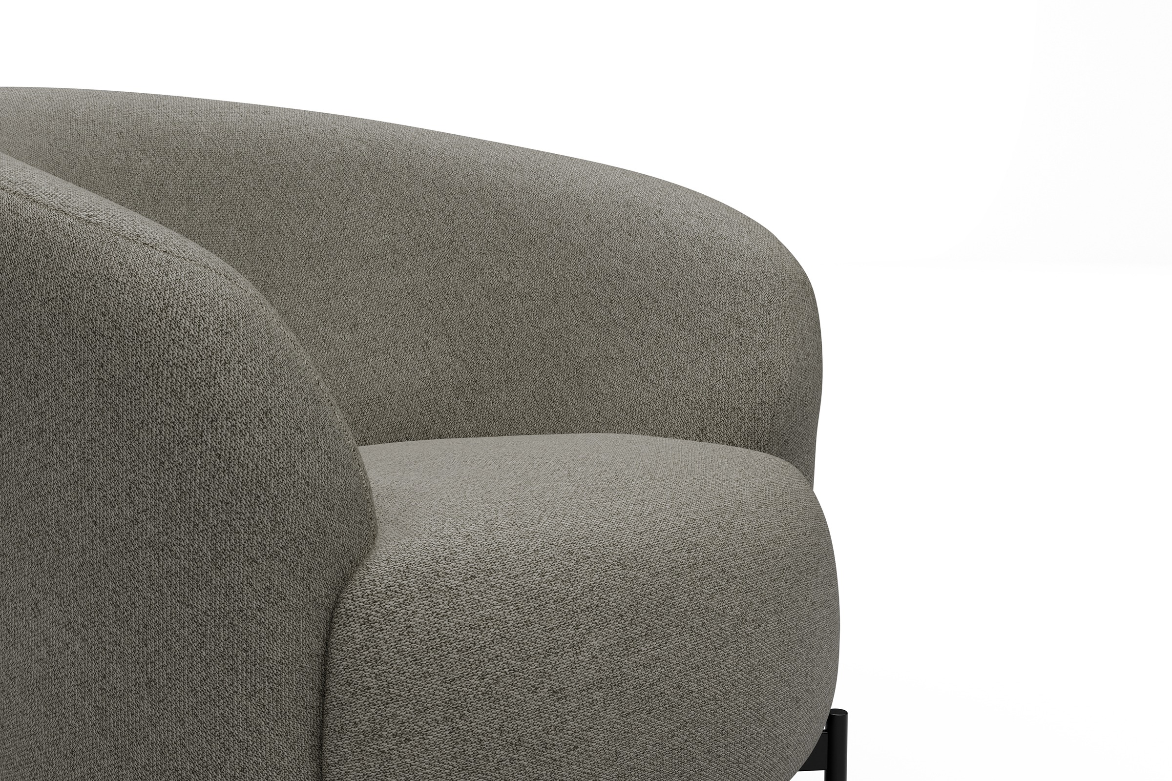 Sessel Ronda X-Metallgestell Schwarz Denari-Warm-Grey