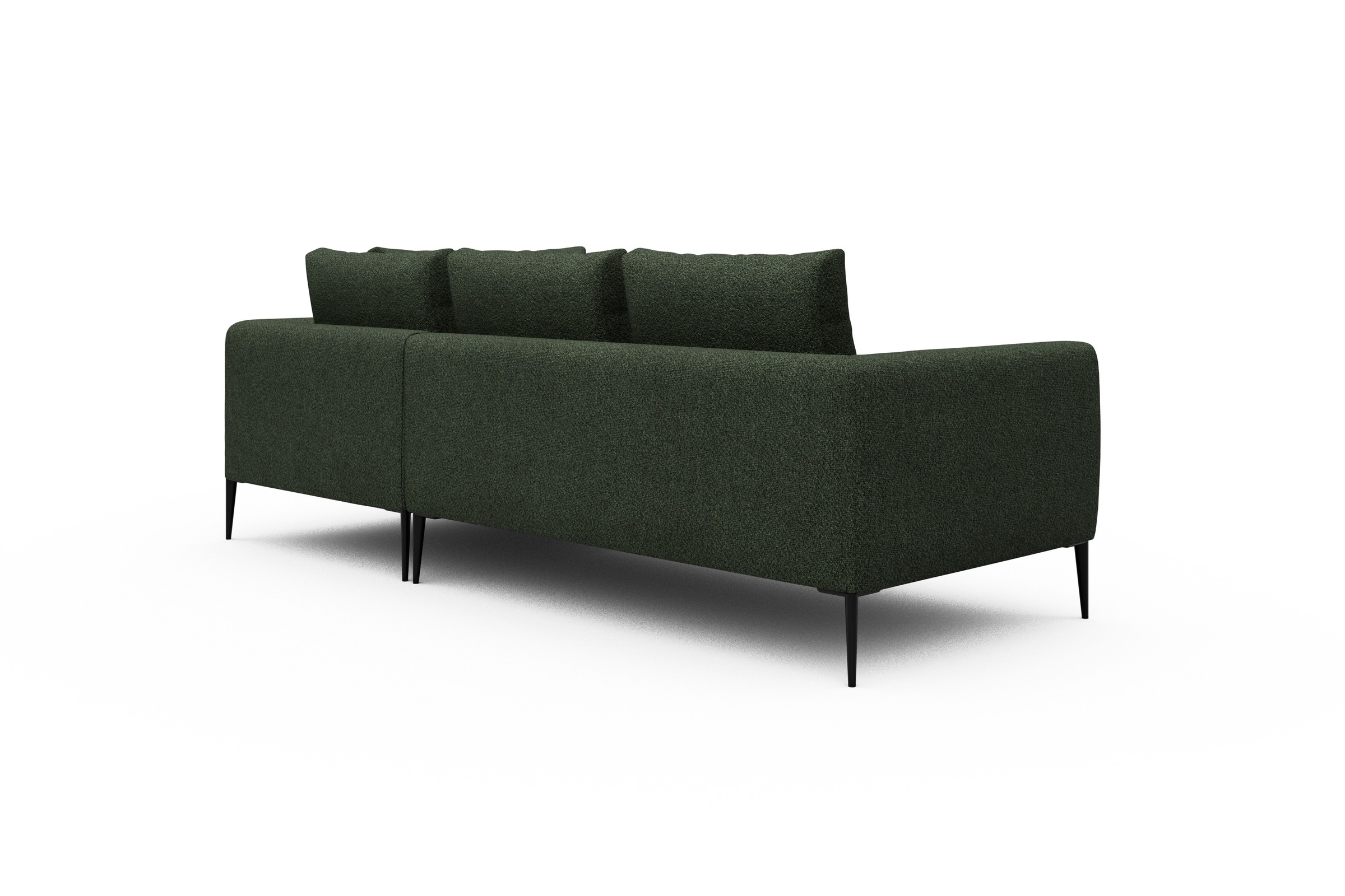 Ecksofa Paul Relax-Ecke rechts mit 2-Sitzer Vanora-Deep-Green